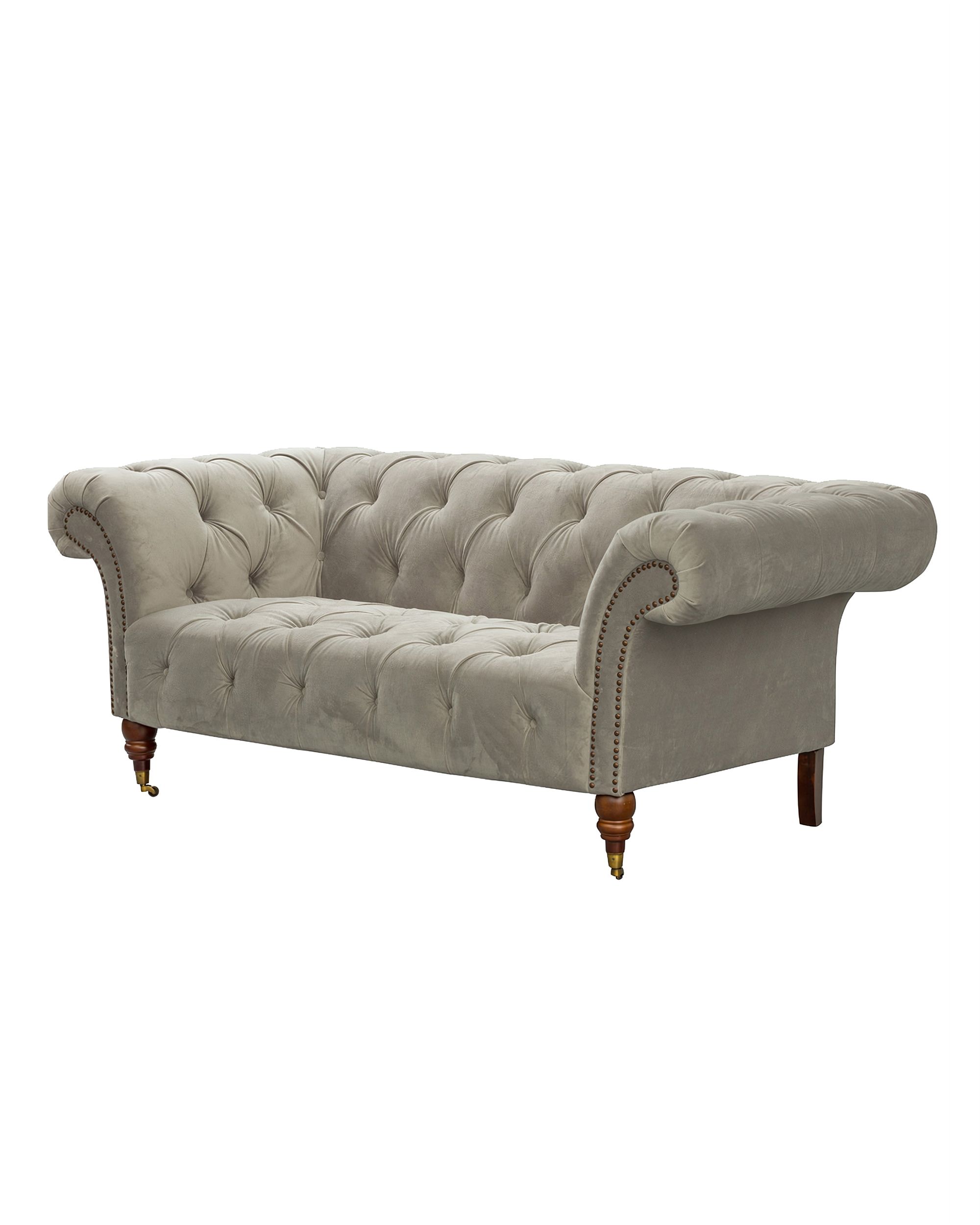 Pohovka Chesterfield Glamour Velvet Light Grey 2-místná