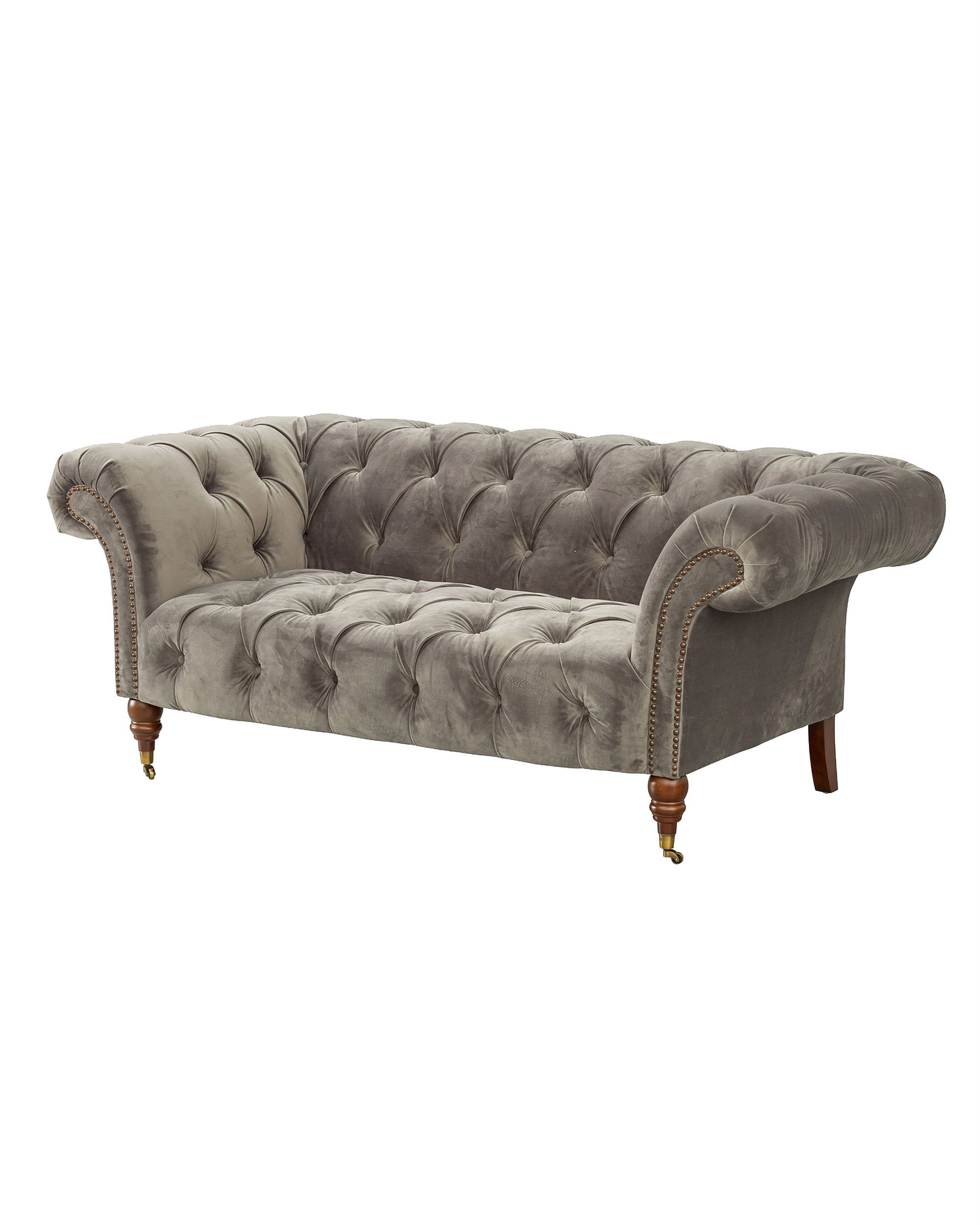 Pohovka Chesterfield Glamour Velvet Dark Grey 2-místná