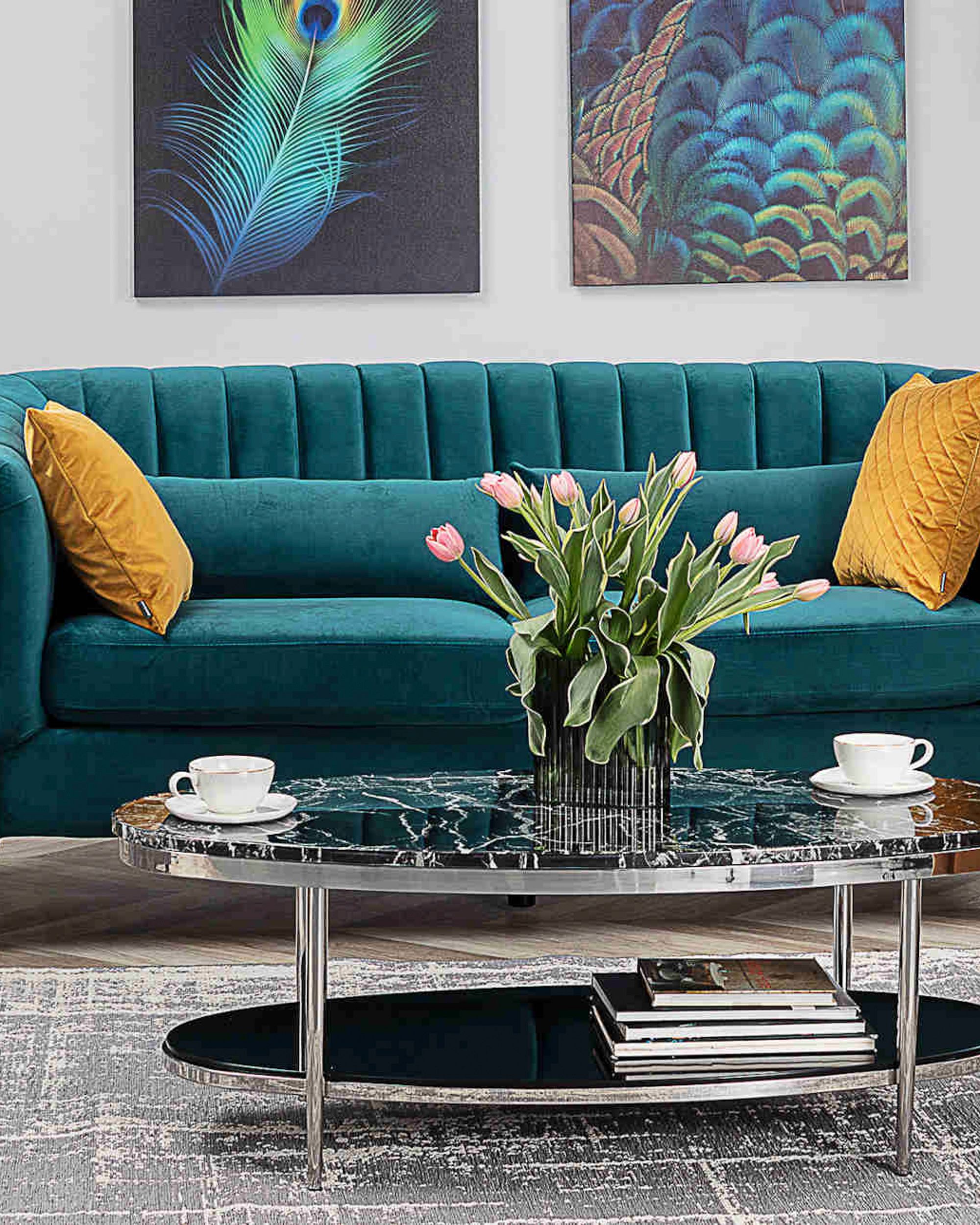 Pohovka Meriva Velvet teal 2-místná (hover)