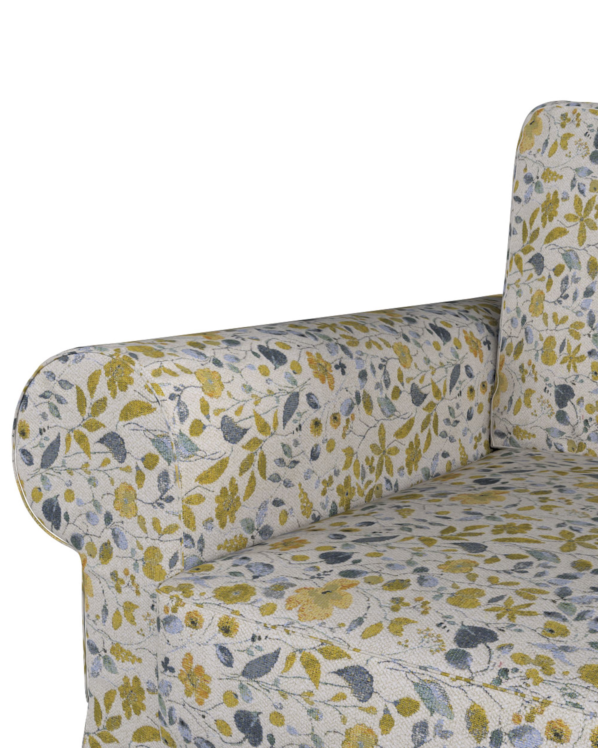 Potah na pohovku IKEA Backabro rozkládací se šezlongem barva žlutá látka pletený vzor, vzorované (hover)