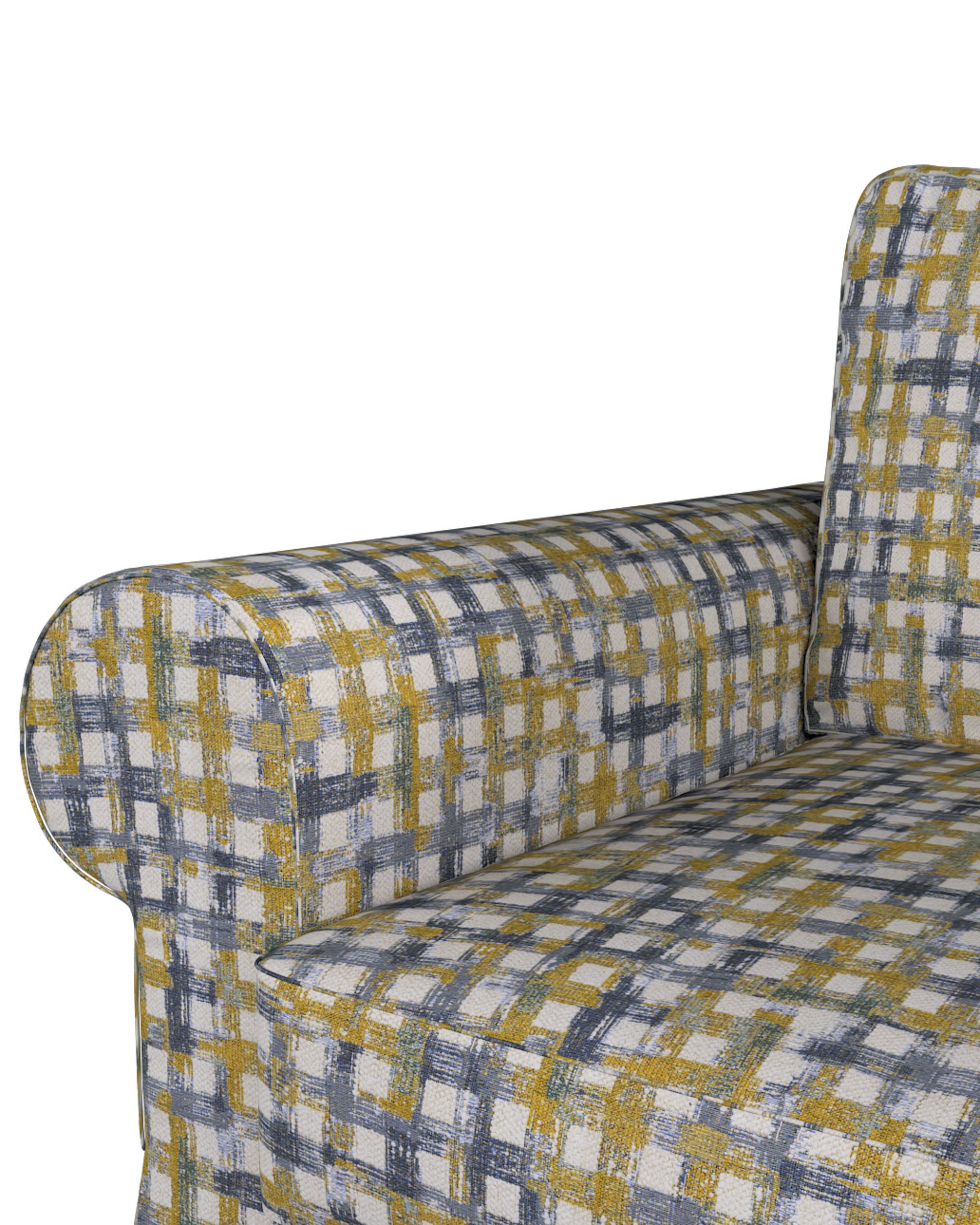 Potah na pohovku IKEA Backabro rozkládací se šezlongem barva modrá látka pletený vzor, vzorované (hover)