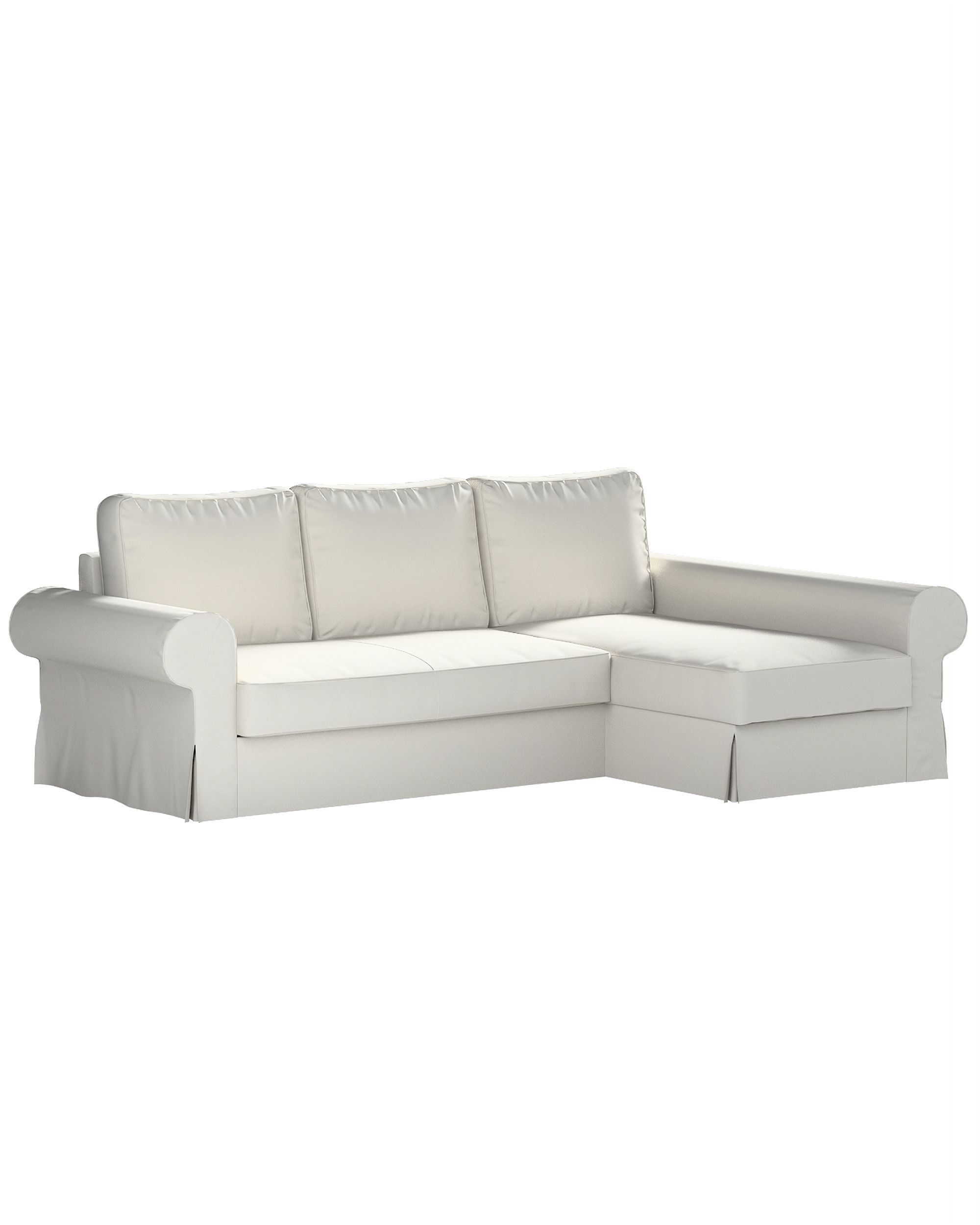 Potah na pohovku IKEA Backabro rozkládací se šezlongem barva šedá látka pletený vzor
