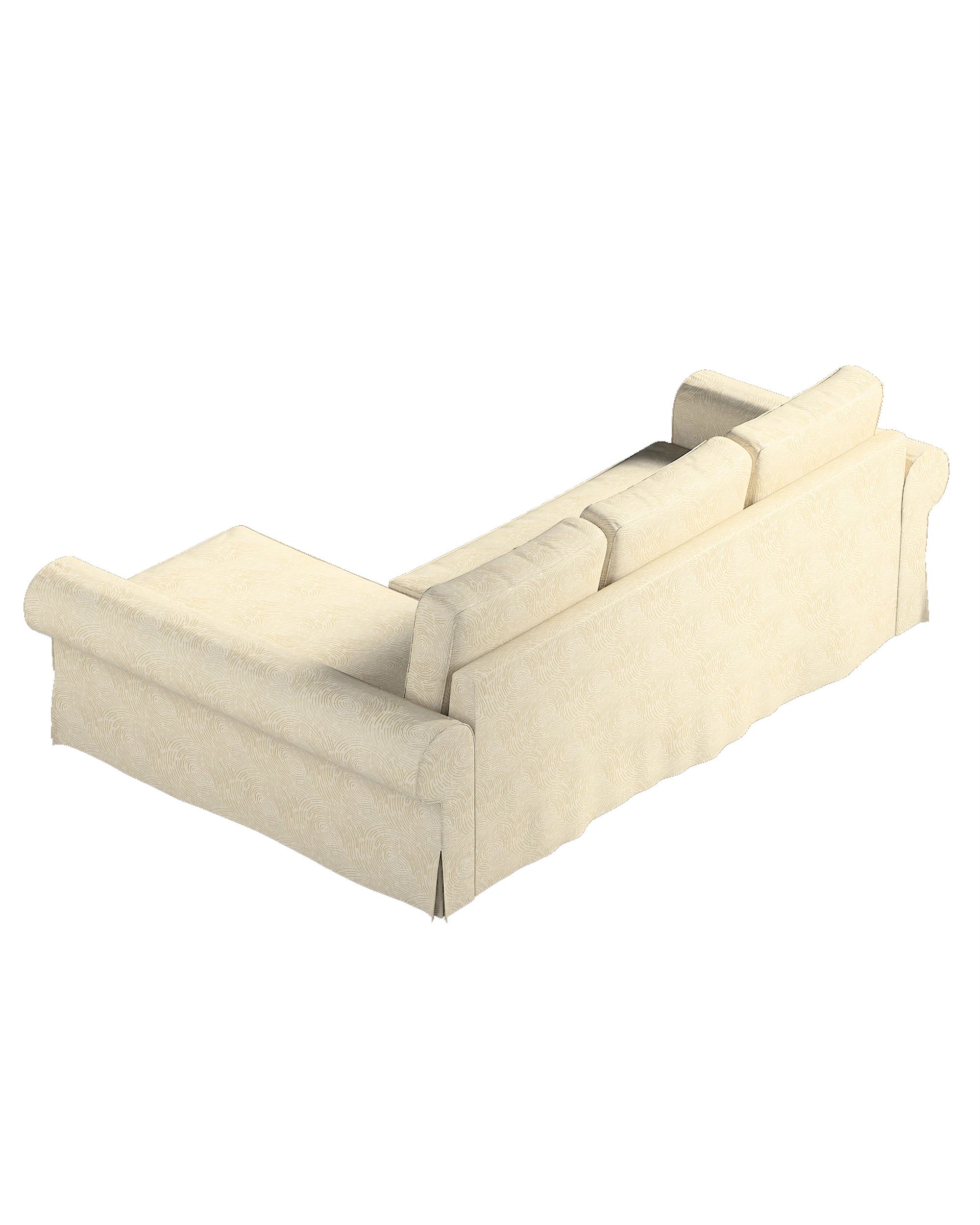 Potah na pohovku IKEA Backabro rozkládací se šezlongem barva béžová látka lesklé, pletený vzor, vzorované (hover)