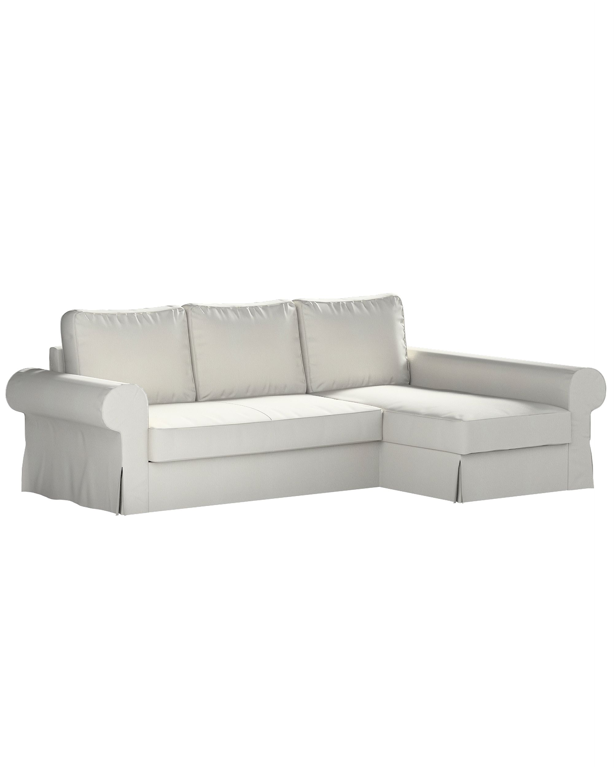 Potah na pohovku IKEA Backabro rozkládací se šezlongem barva šedá látka lesklé, pletený vzor, sametová