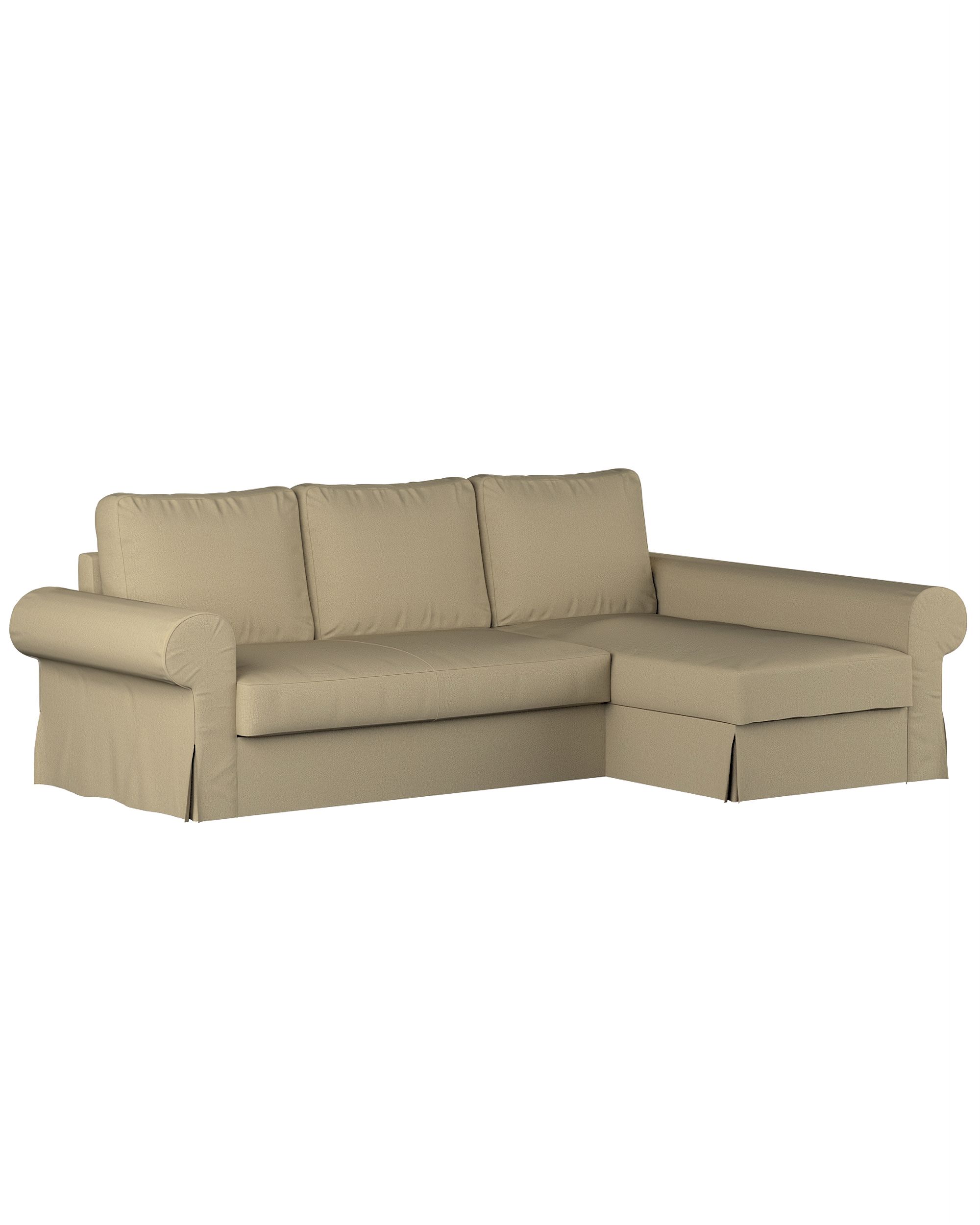 Potah na pohovku IKEA Backabro rozkládací se šezlongem barva zelená látka pletený vzor