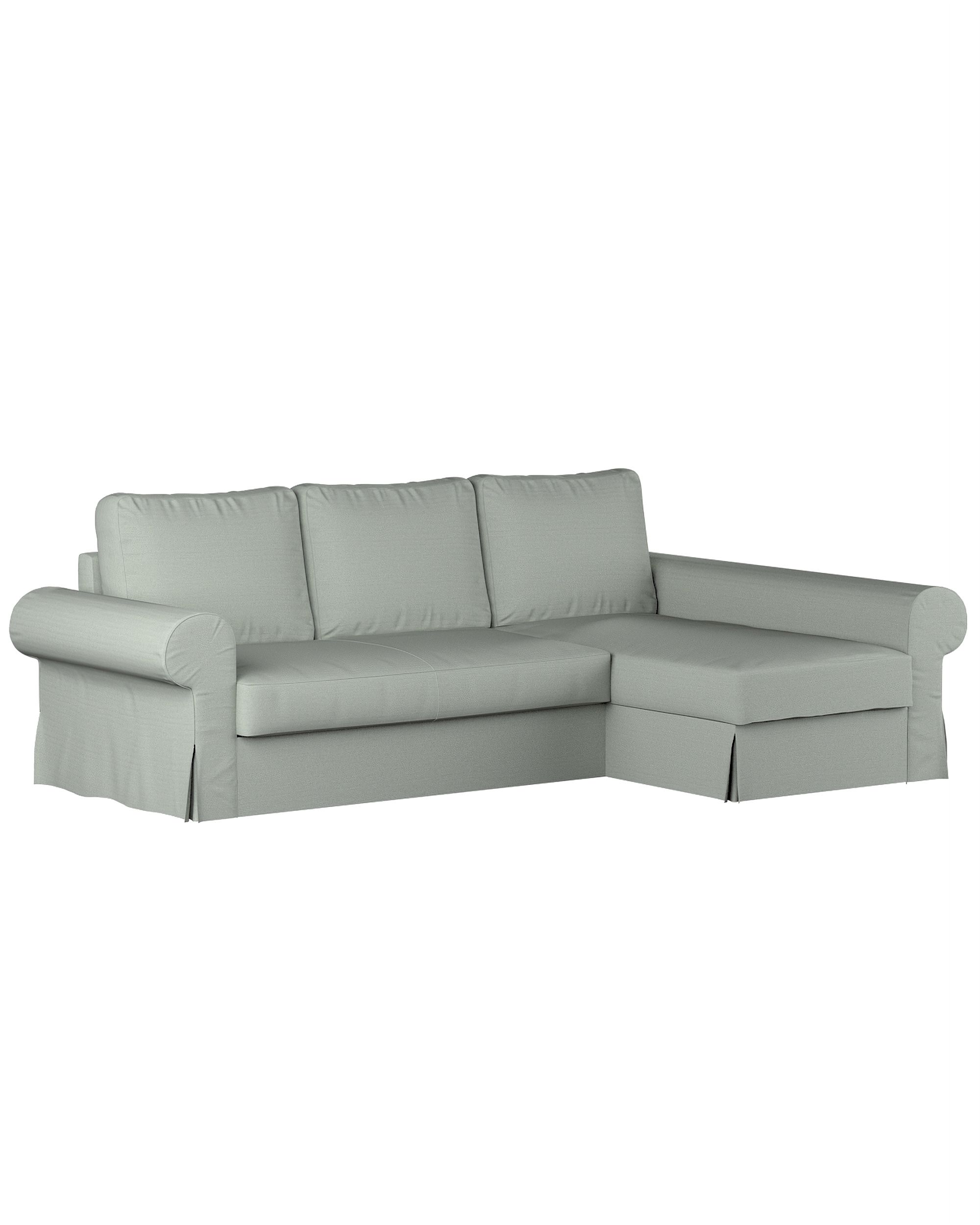 Potah na pohovku IKEA Backabro rozkládací se šezlongem barva modrá látka pletený vzor