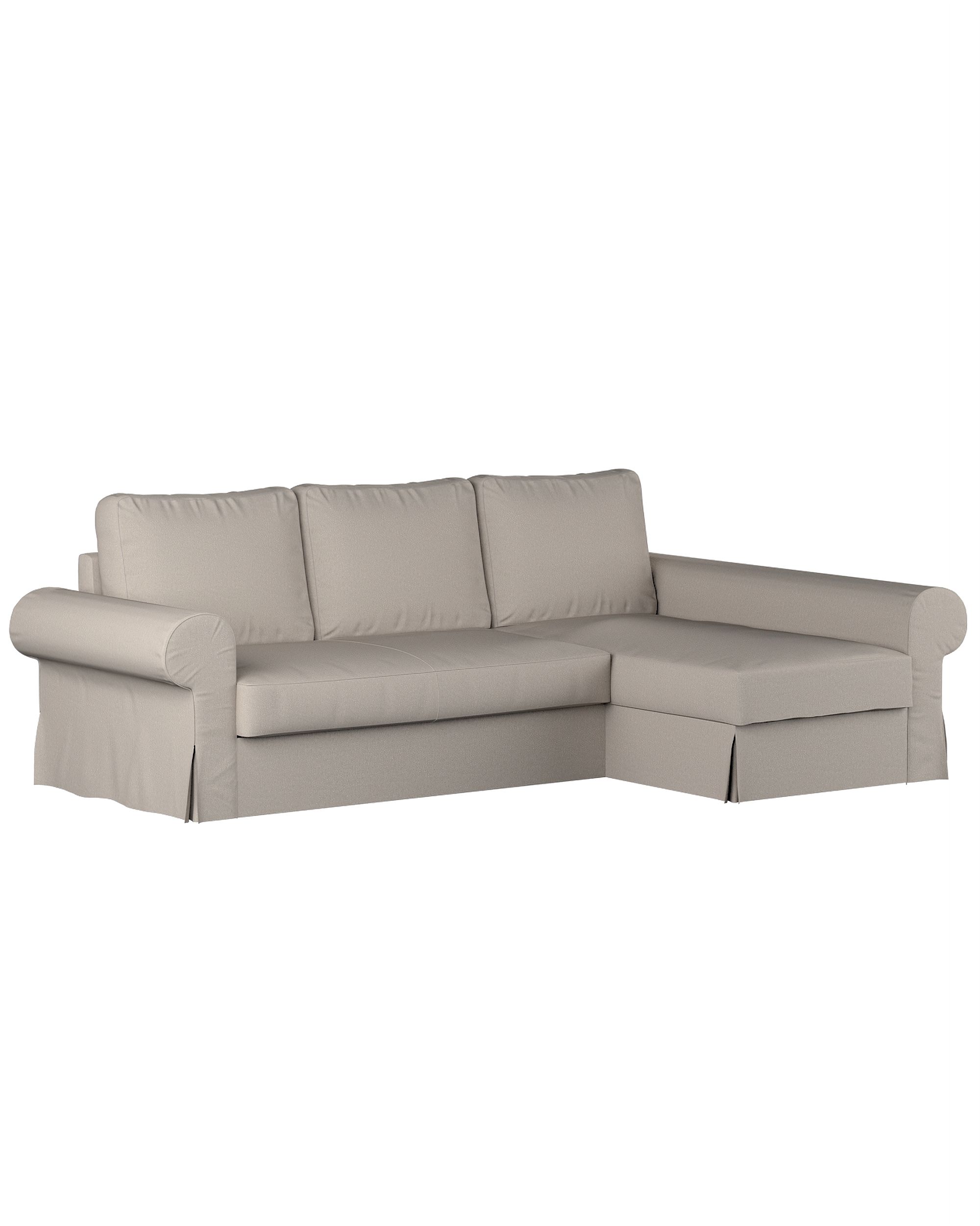 Potah na pohovku IKEA Backabro rozkládací se šezlongem barva šedá látka pletený vzor