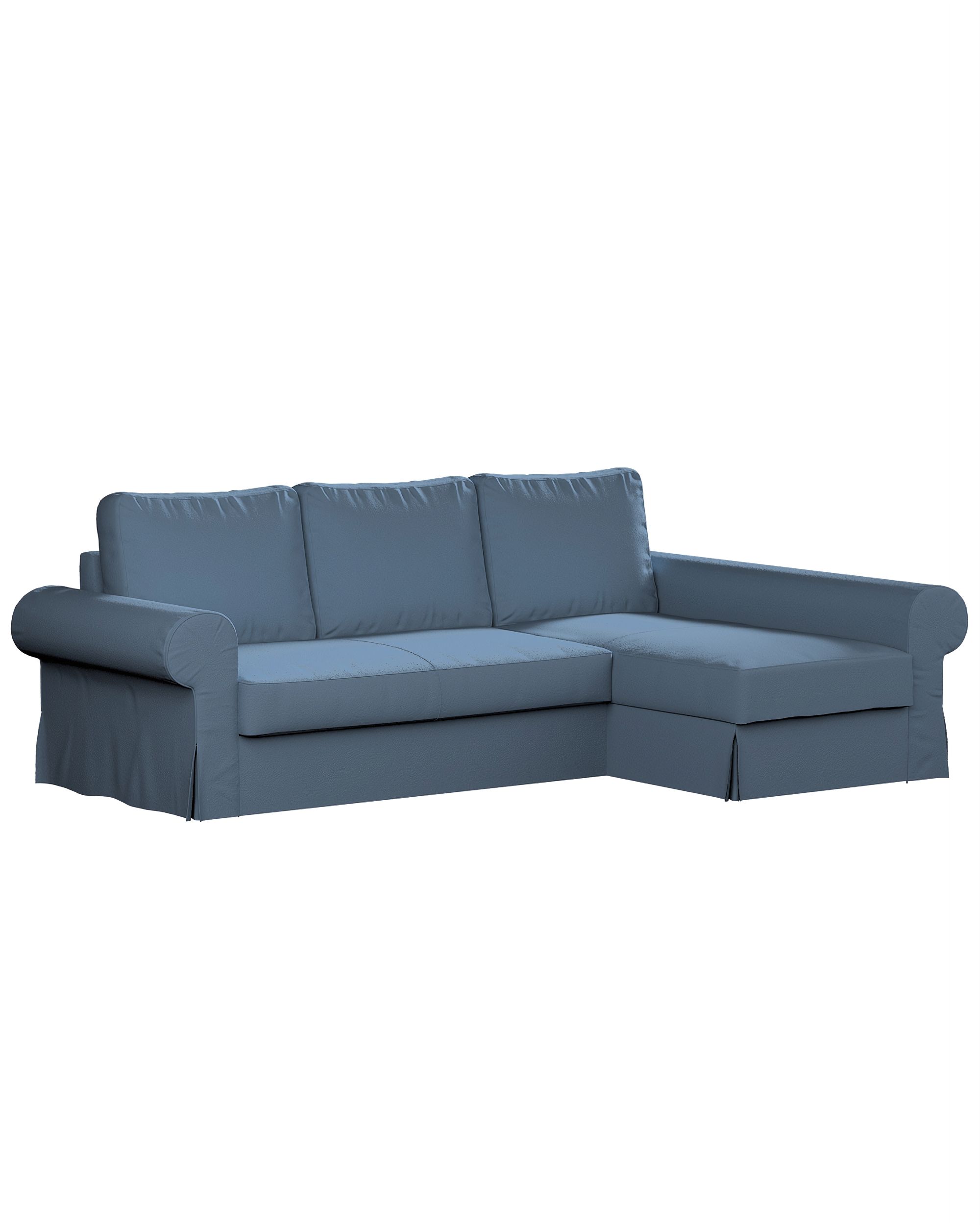 Potah na pohovku IKEA Backabro rozkládací se šezlongem barva modrá látka pletený vzor