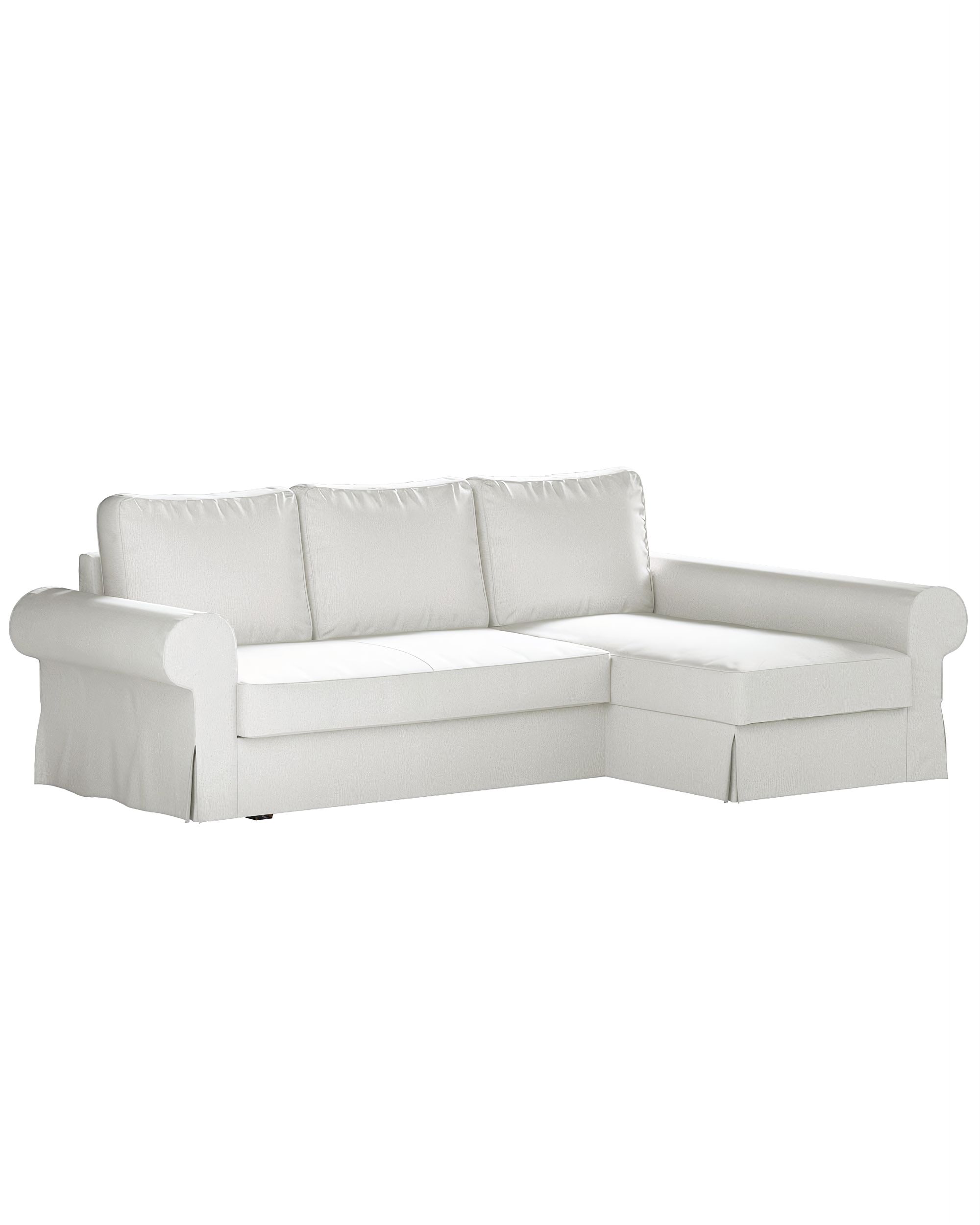 Potah na pohovku IKEA Backabro rozkládací se šezlongem barva krémová látka pletený vzor