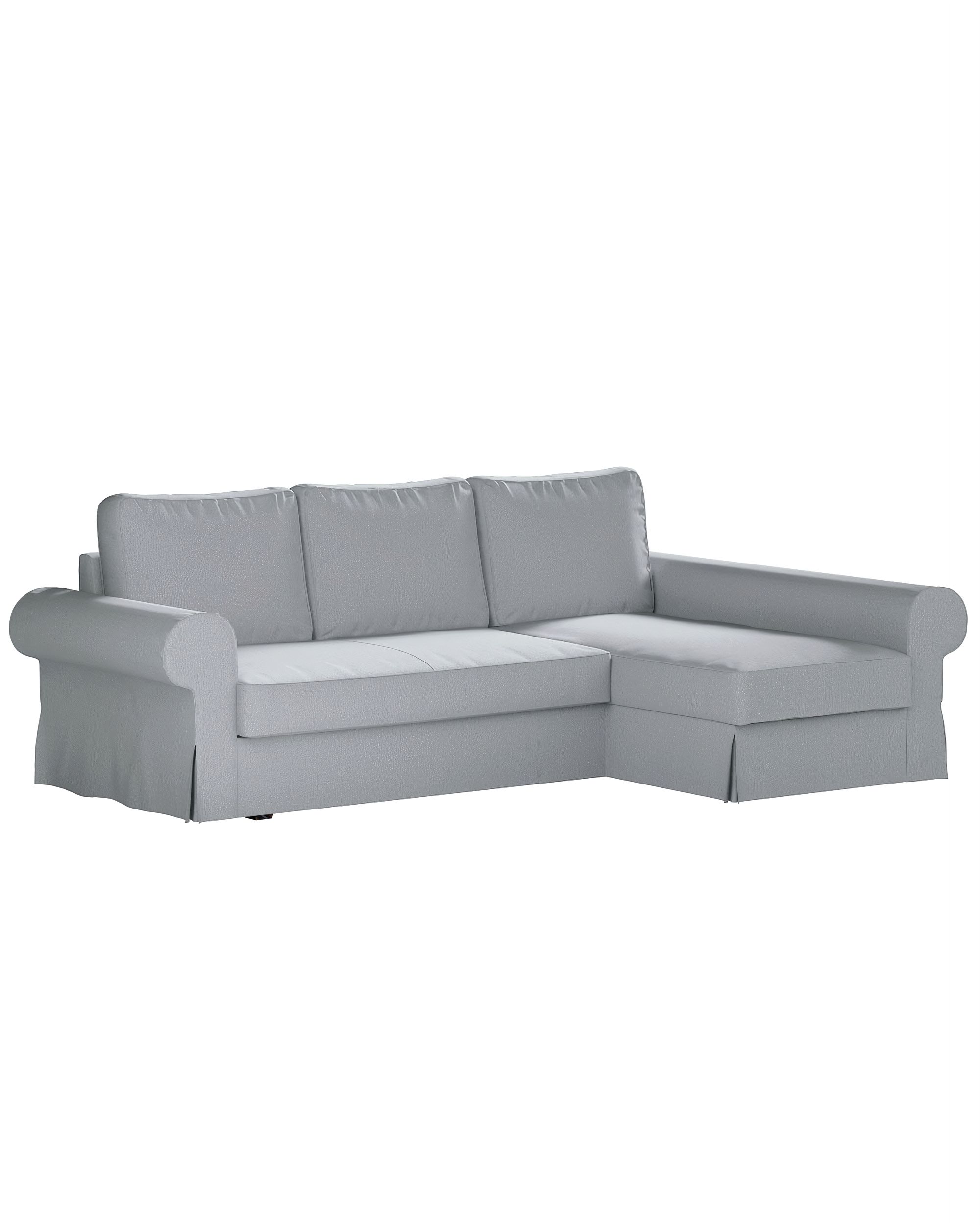 Potah na pohovku IKEA Backabro rozkládací se šezlongem barva šedá látka pletený vzor