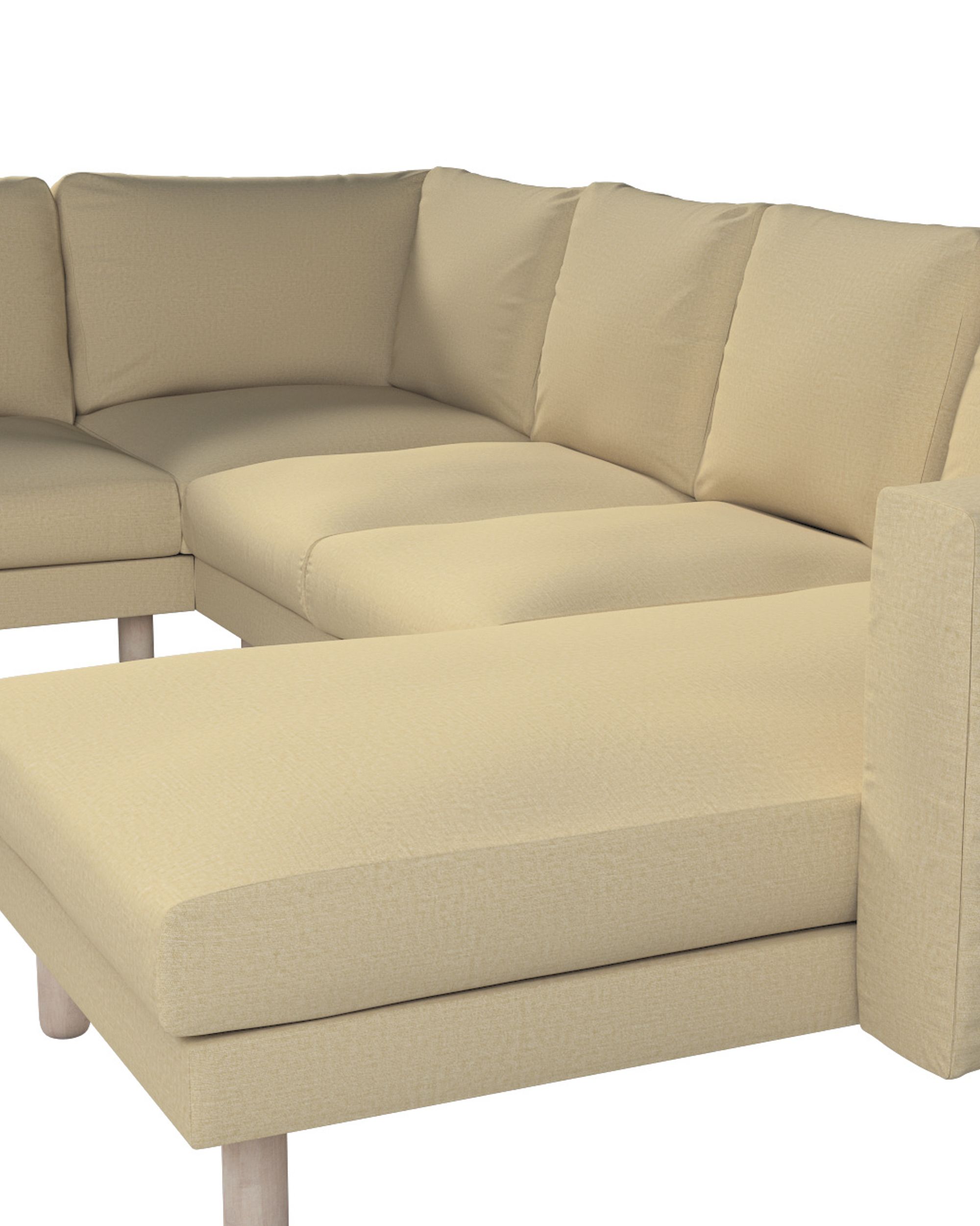 Potah na pohovku IKEA Norsborg rohová, 5-místná se šezlongem barva béžová látka lesklé, pletený vzor (hover)