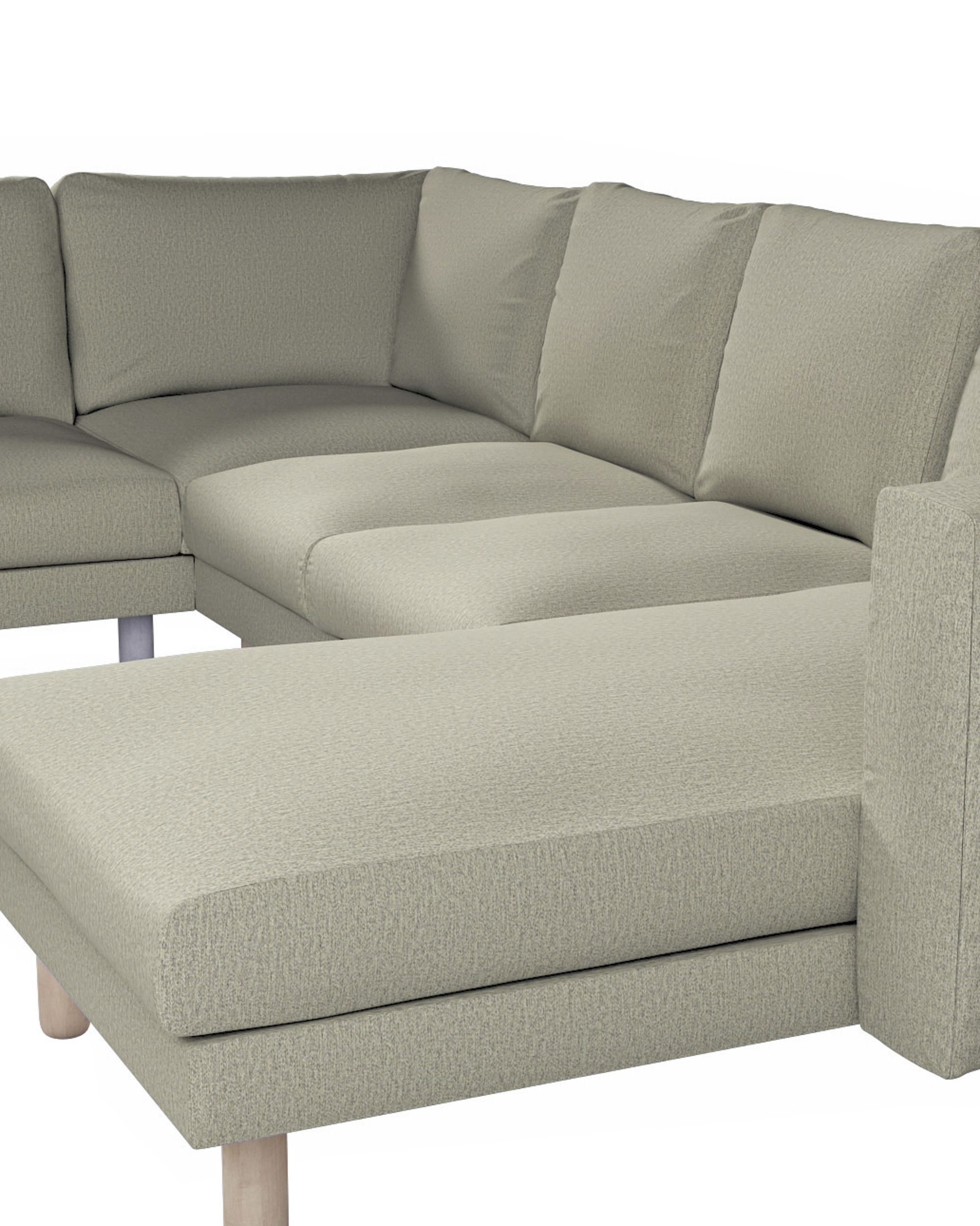 Potah na pohovku IKEA Norsborg rohová, 5-místná se šezlongem barva béžová látka pletený vzor (hover)