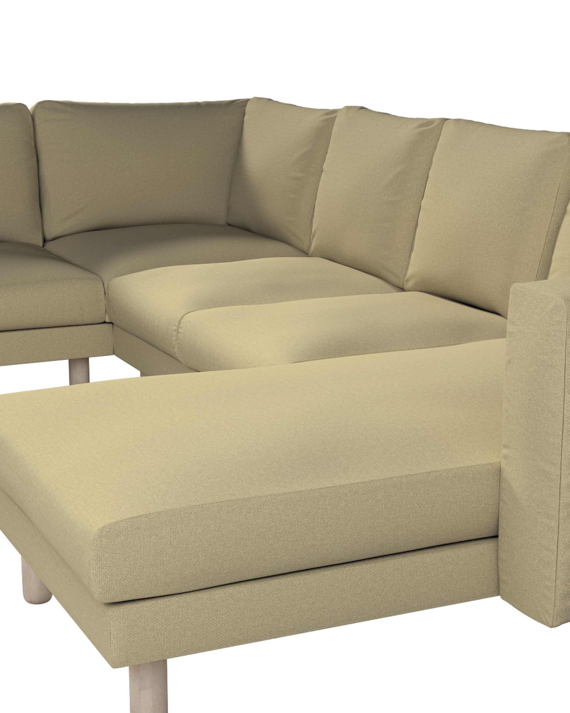 Potah na pohovku IKEA Norsborg rohová, 5-místná se šezlongem barva zelená látka pletený vzor (hover)