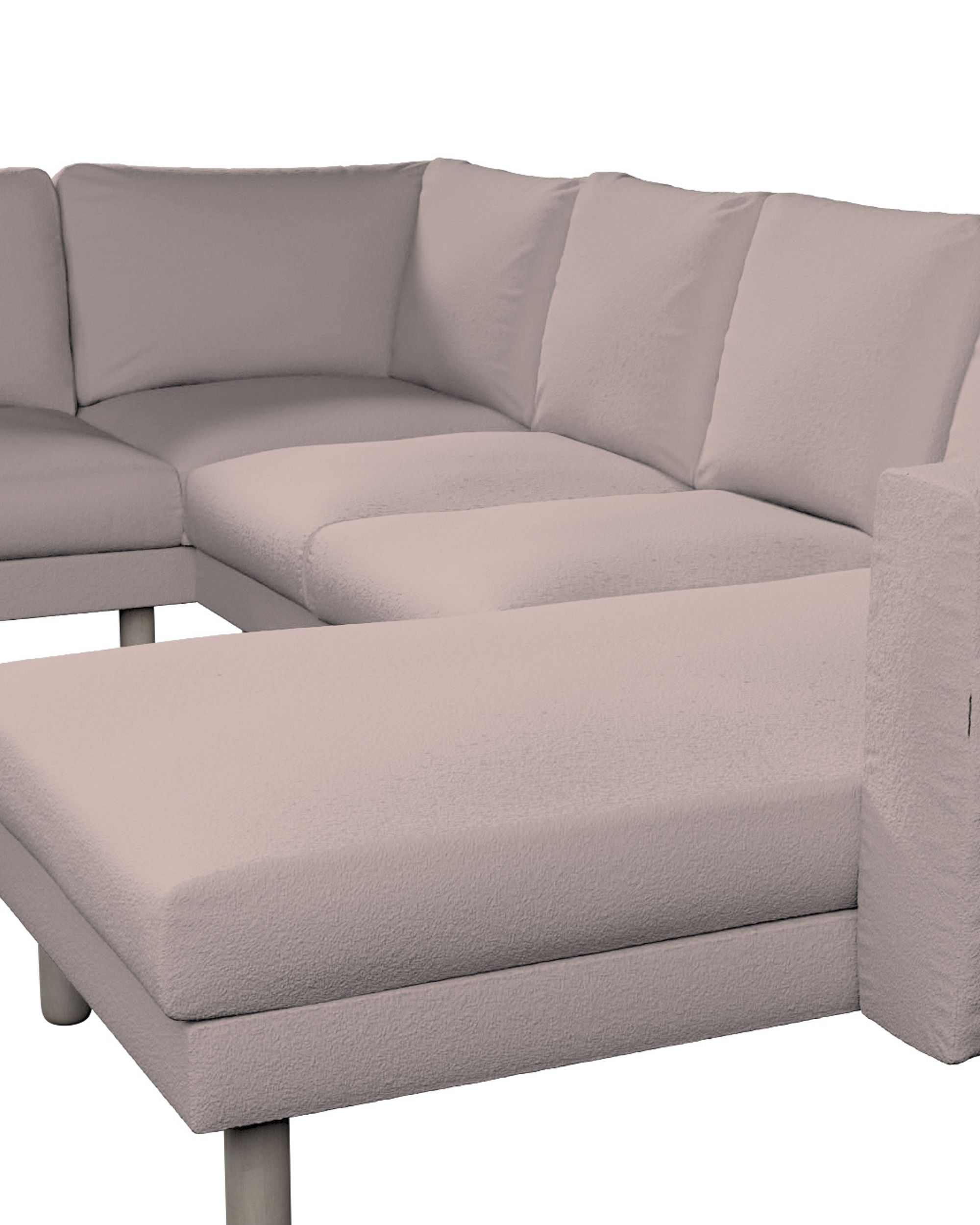 Potah na pohovku IKEA Norsborg rohová, 5-místná se šezlongem barva růžová látka pletený vzor (hover)