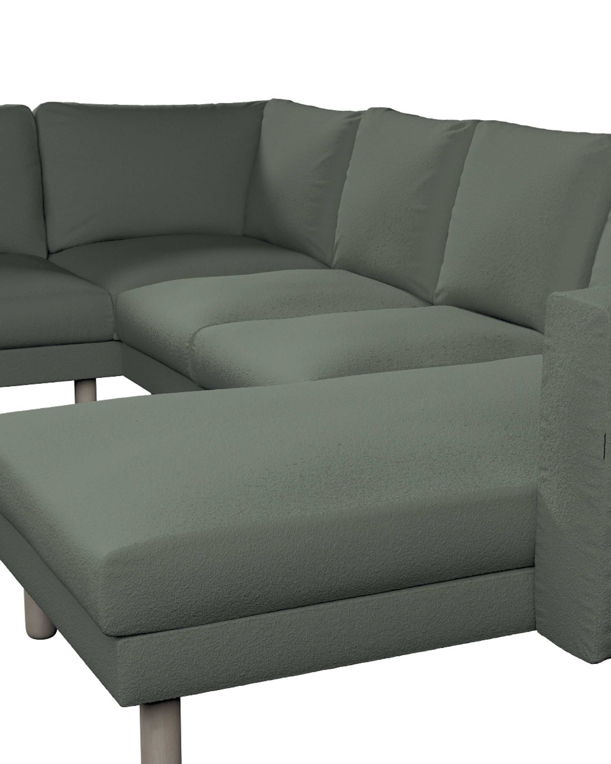 Potah na pohovku IKEA Norsborg rohová, 5-místná se šezlongem barva zelená látka pletený vzor (hover)
