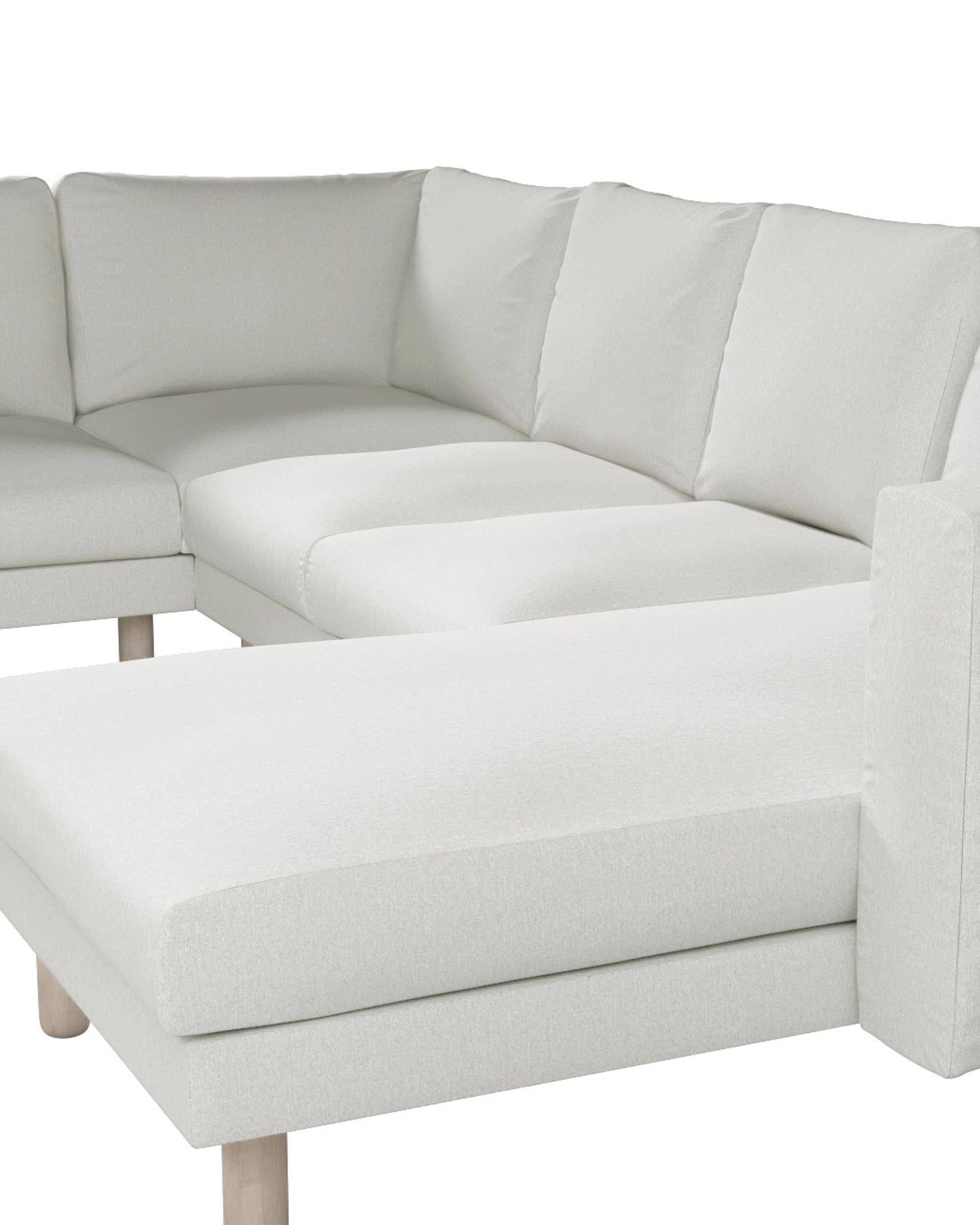 Potah na pohovku IKEA Norsborg rohová, 5-místná se šezlongem barva krémová látka pletený vzor (hover)