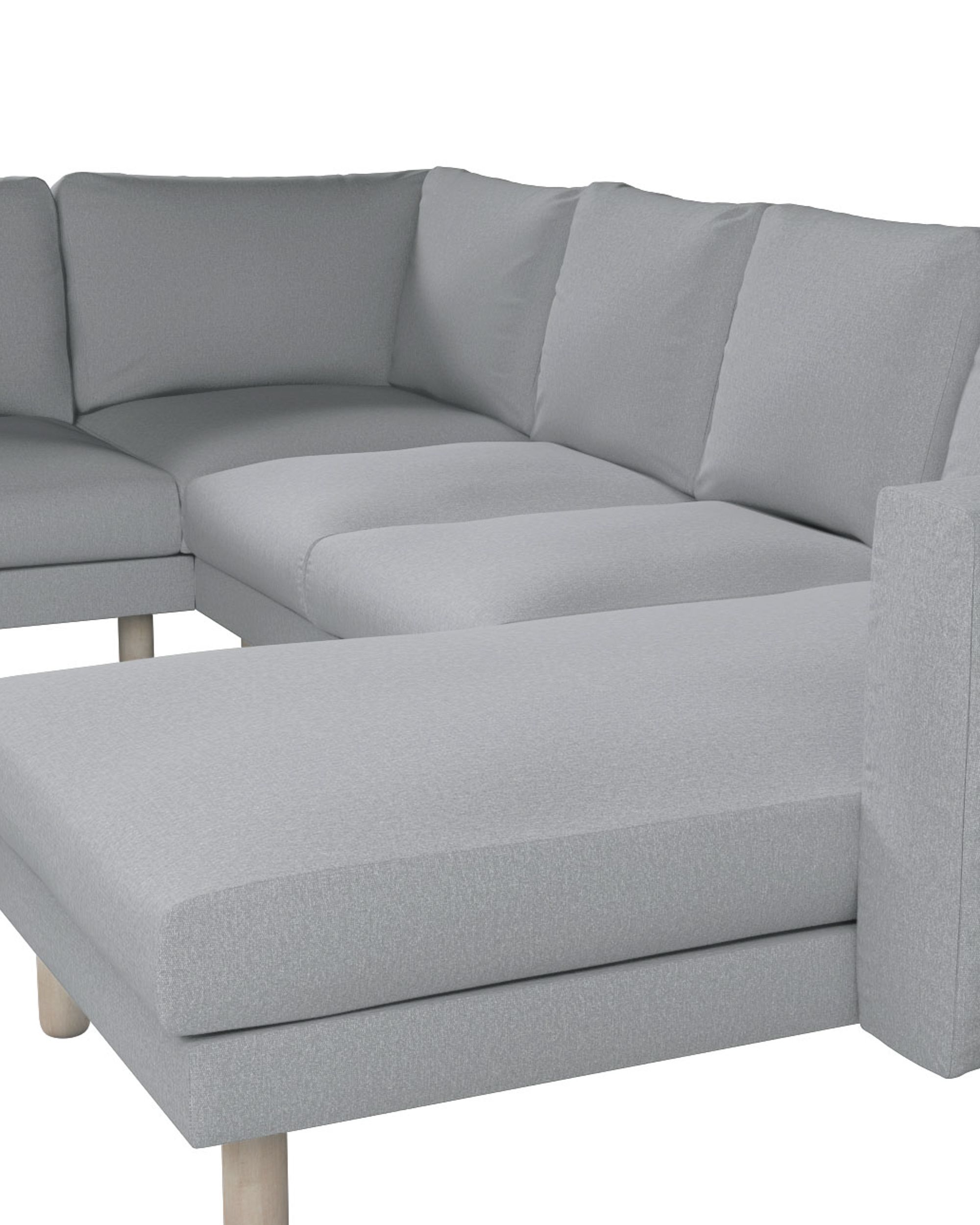 Potah na pohovku IKEA Norsborg rohová, 5-místná se šezlongem barva šedá látka pletený vzor (hover)