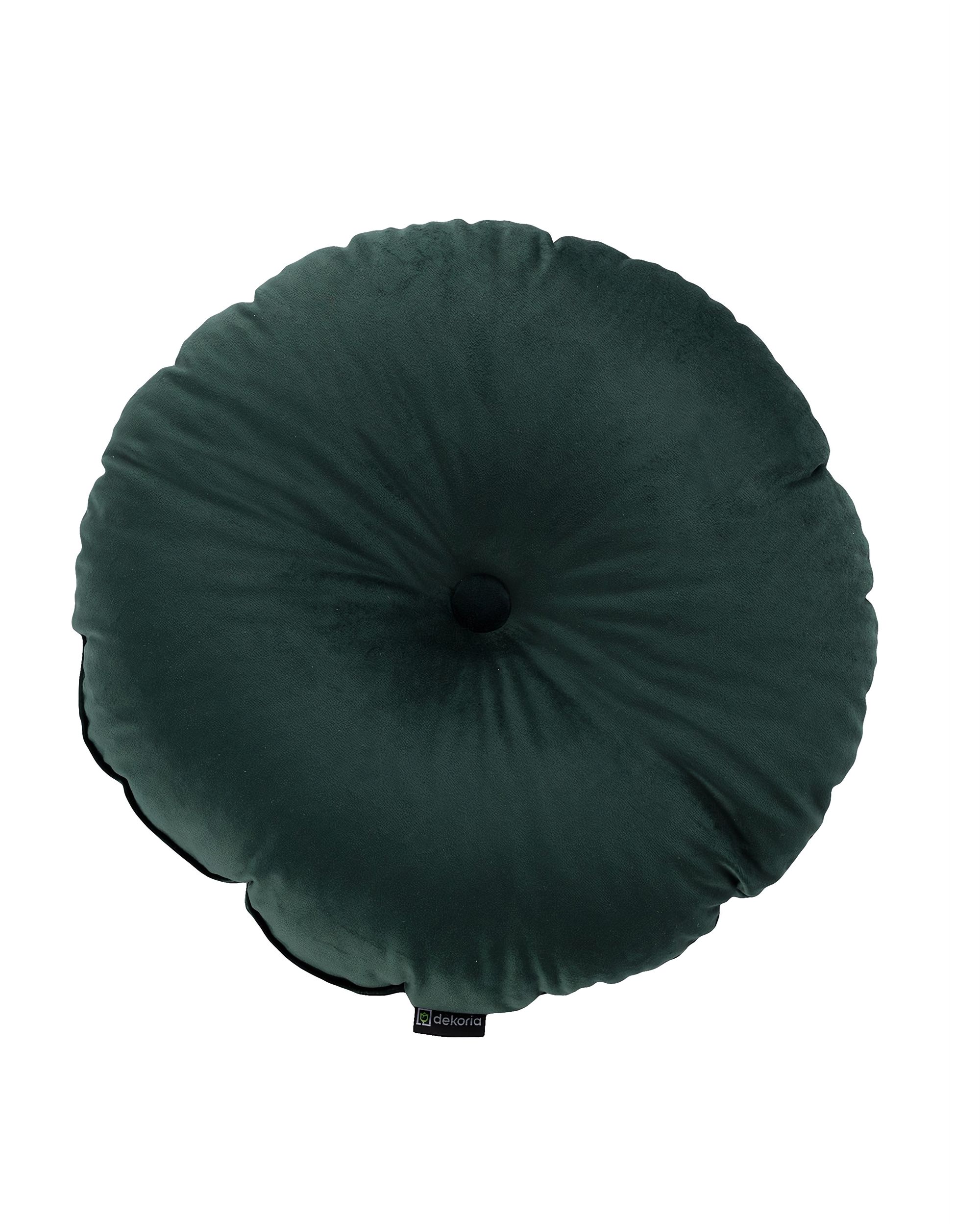 Sametový polštář s knoflíkem barva zelená látka lesklé, sametová