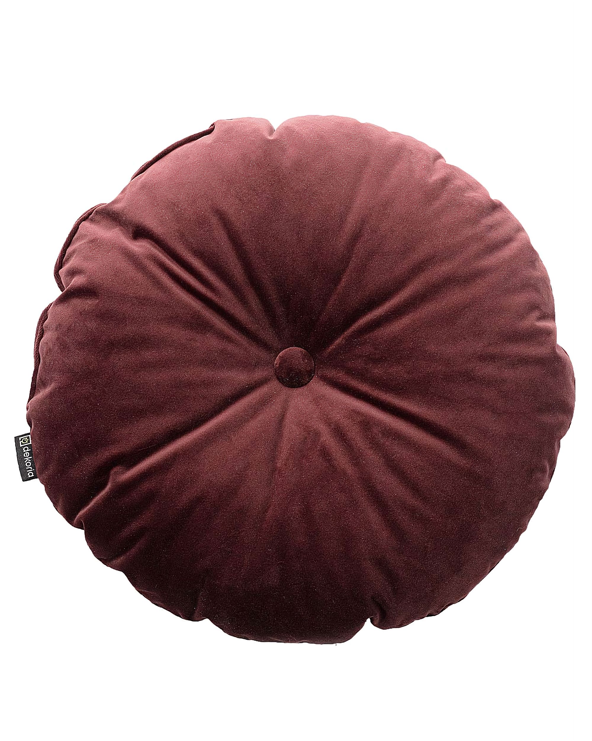 Sametový polštář s knoflíkem barva červená látka lesklé, sametová