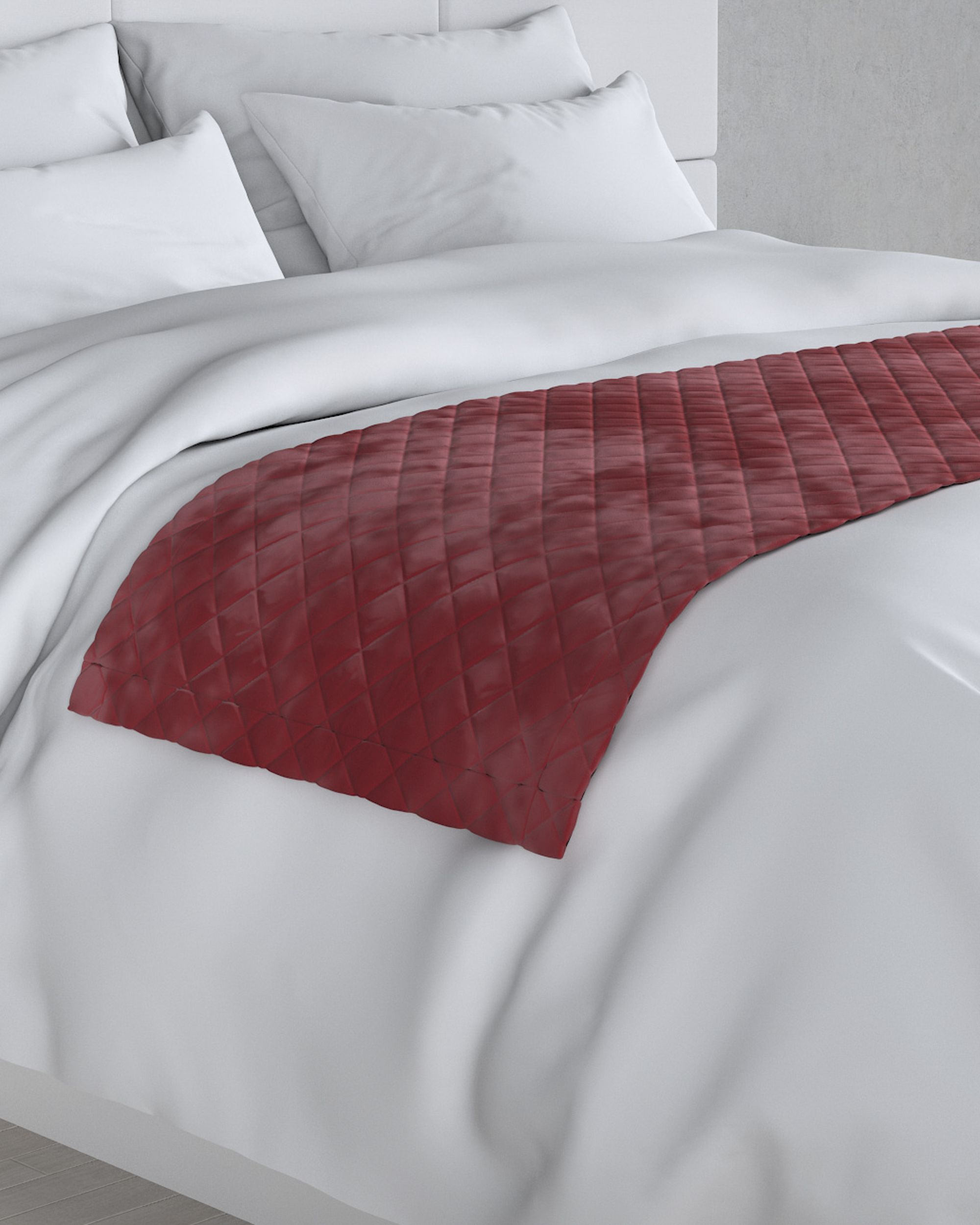 Hotelový přehoz – běhoun Velvet 60x200 cm barva červená látka lesklé, sametová