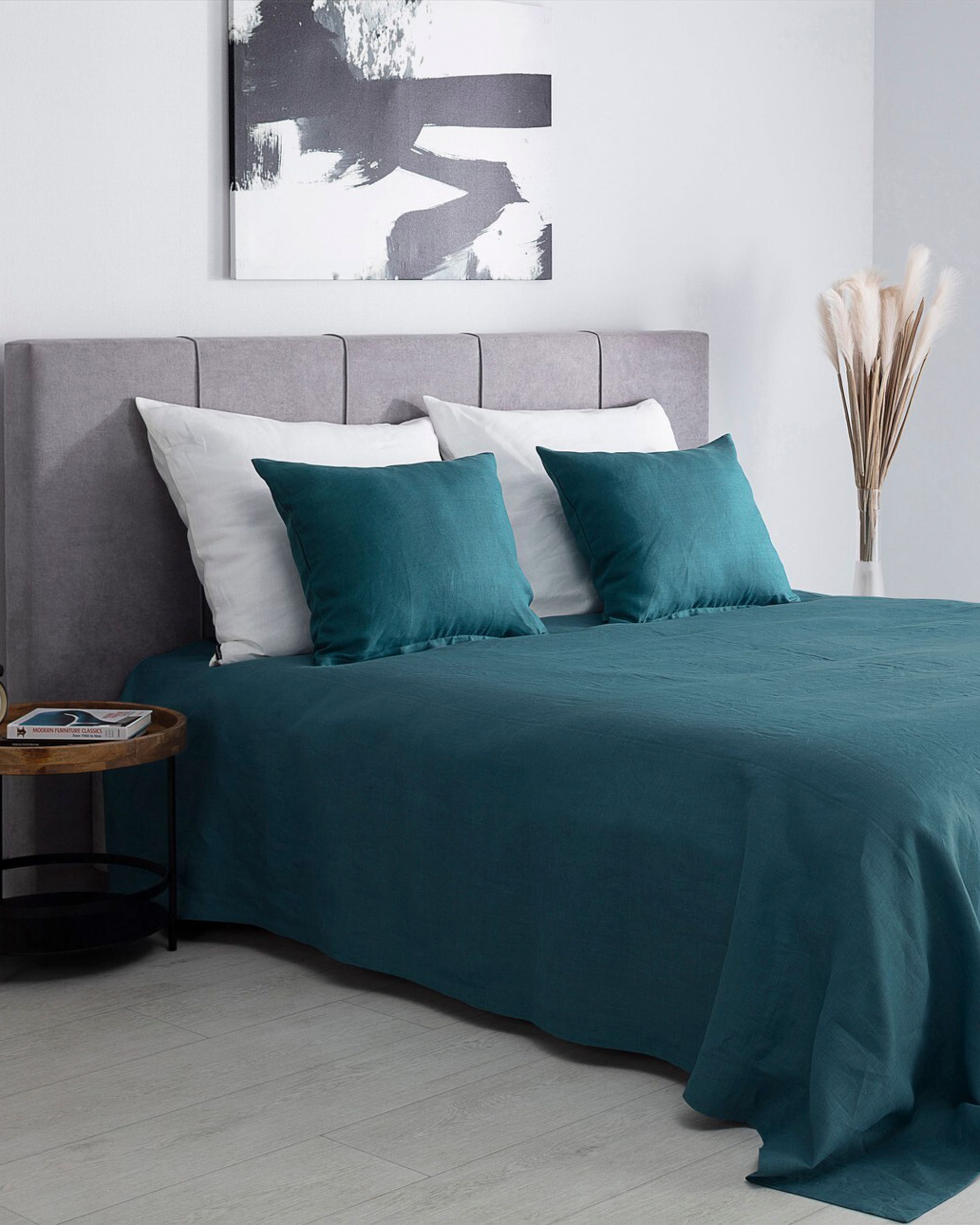 Pled Linen 260x260cm smaragdový