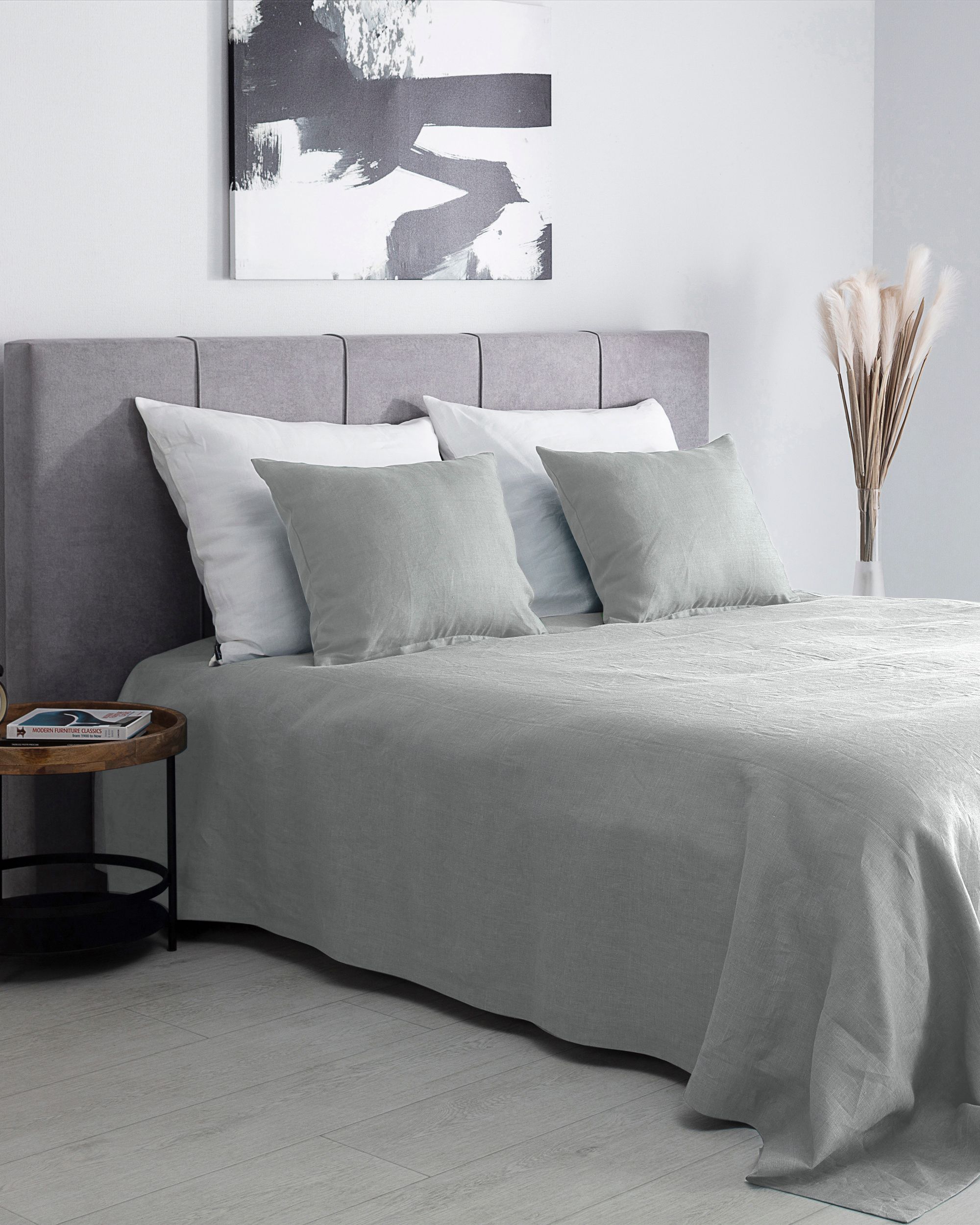 Přehoz Linen 260x260 cm světle šedý