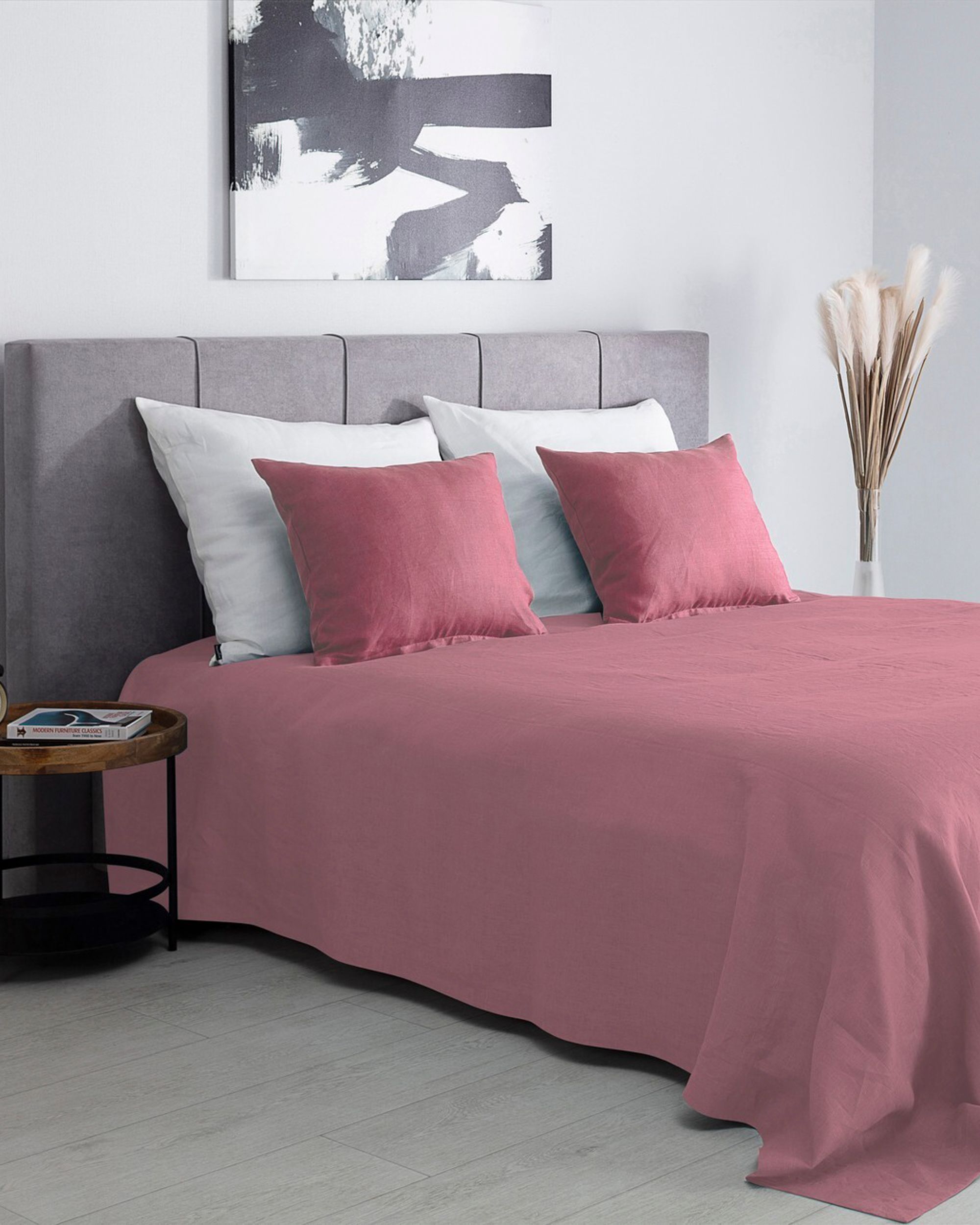 Přehoz Linen 260x260 cm růžový