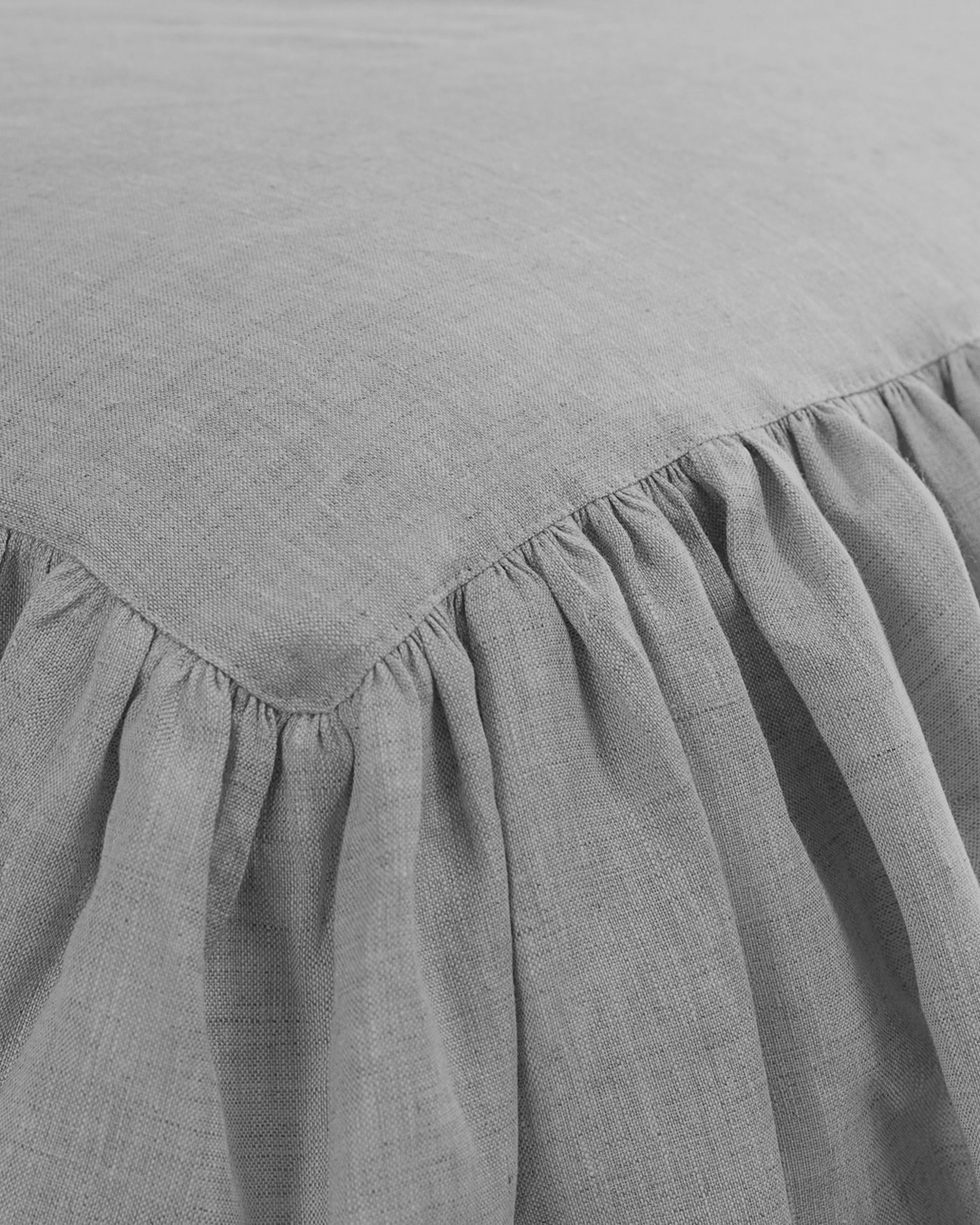 Přehoz Linen Frilly 160 x 210 cm světle šedý