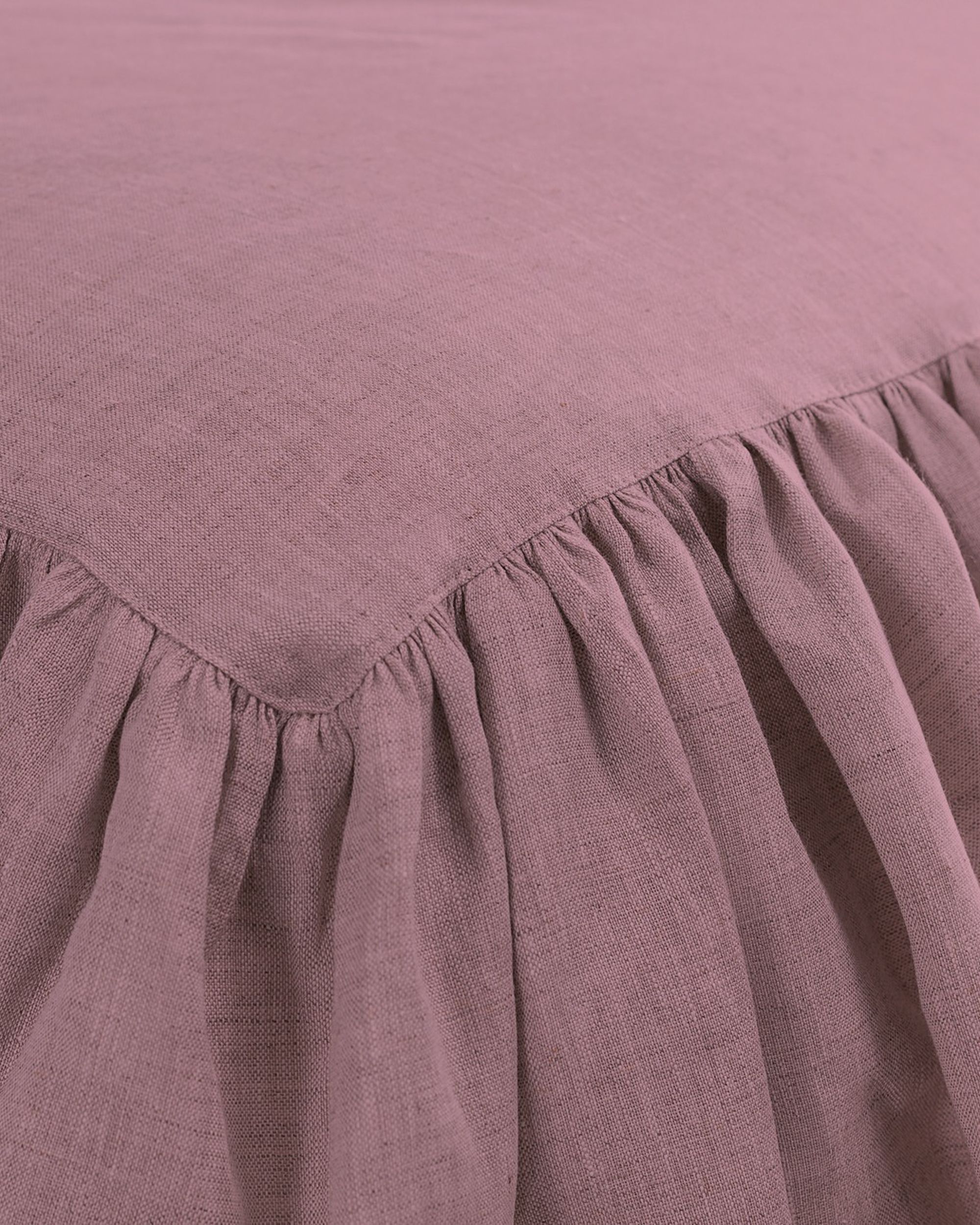 Přehoz Linen Frilly 160 x 210 cm růžový