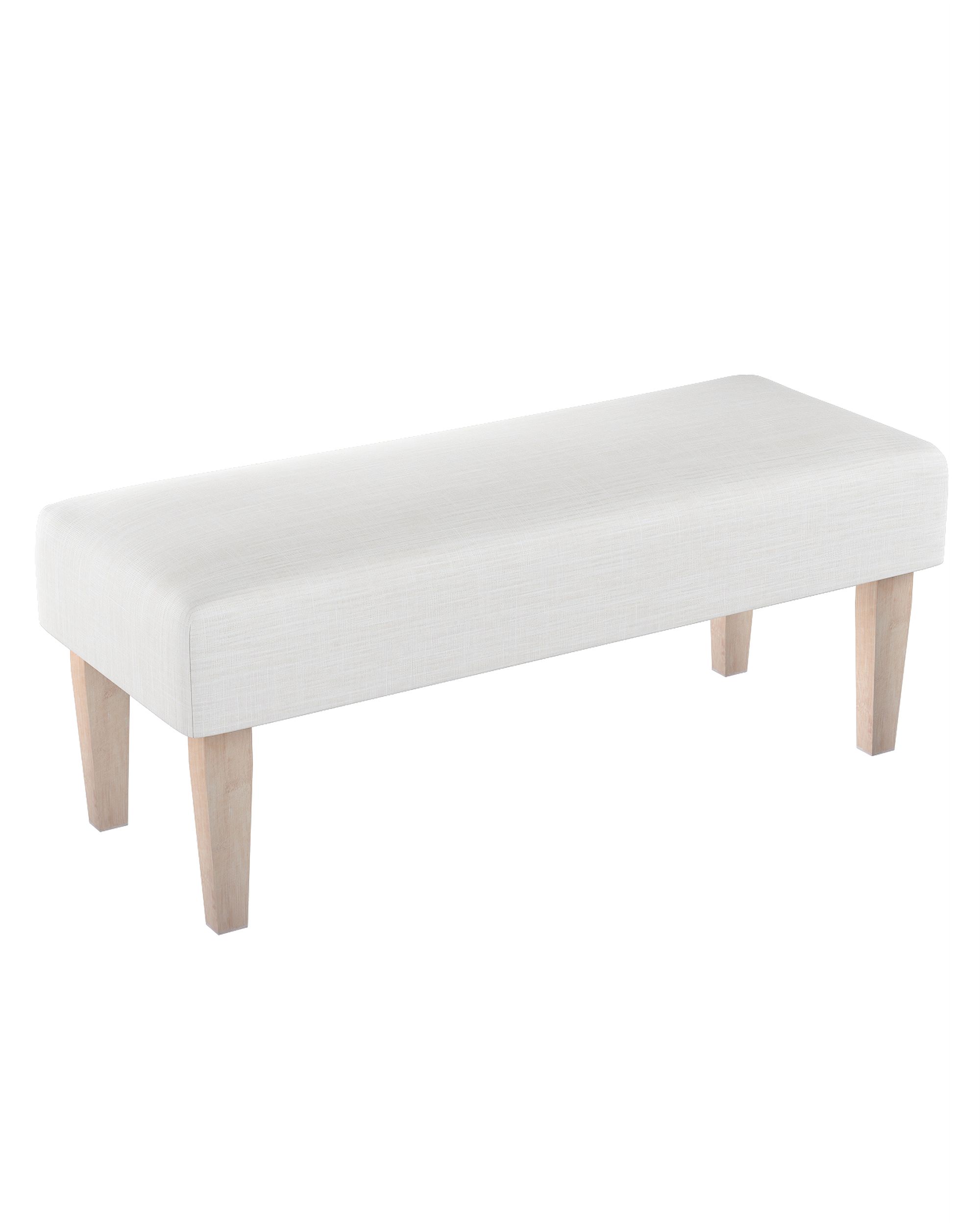 Dlouhá lavička 100x40cm barva bílá látka pletený vzor
