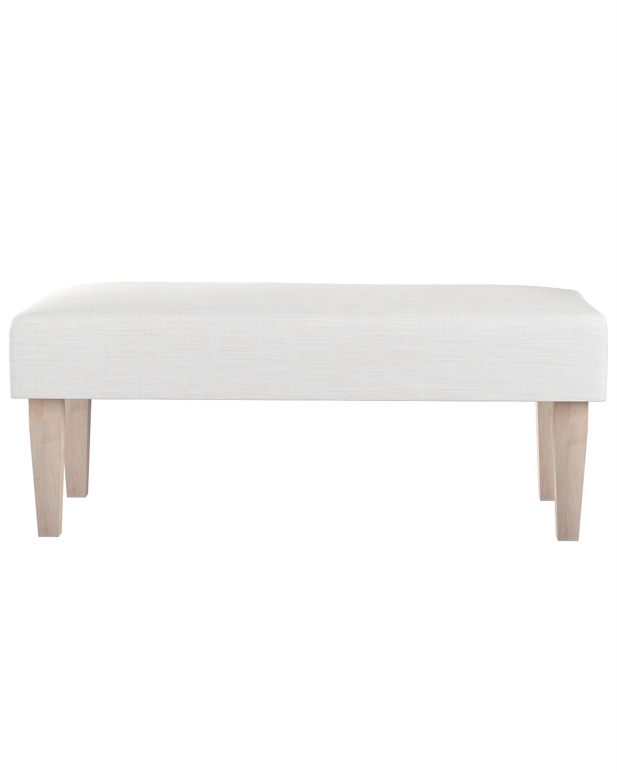 Dlouhá lavička 100x40cm barva bílá látka pletený vzor (hover)