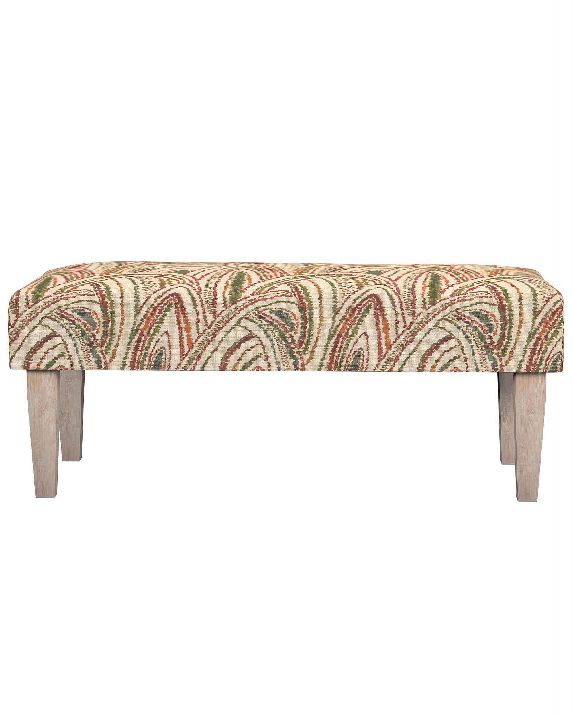 Dlouhá lavička 100x40cm barva vícebarevná látka pletený vzor, vzorované (hover)