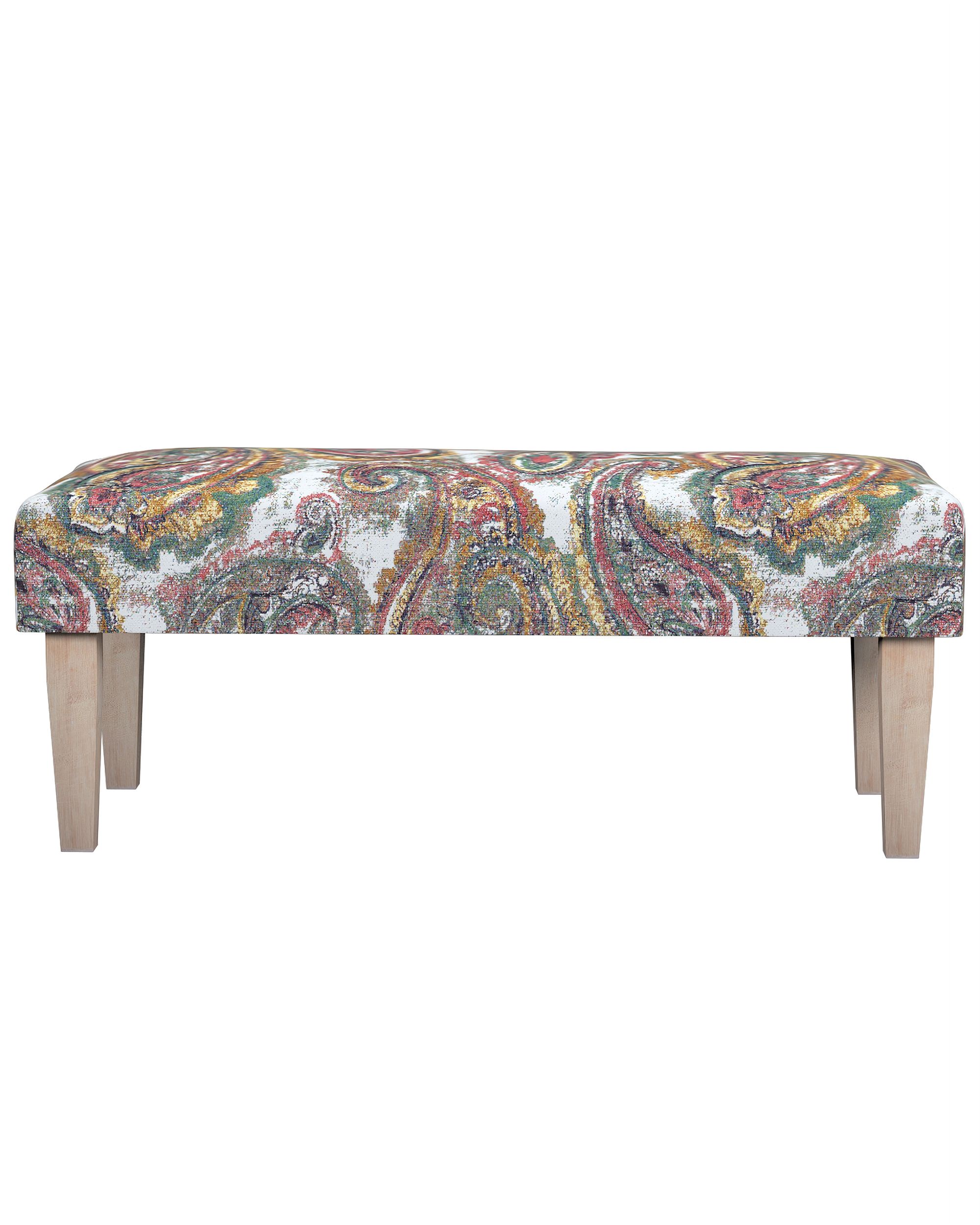 Dlouhá lavička 100x40cm barva vícebarevná látka pletený vzor, vzorované (hover)