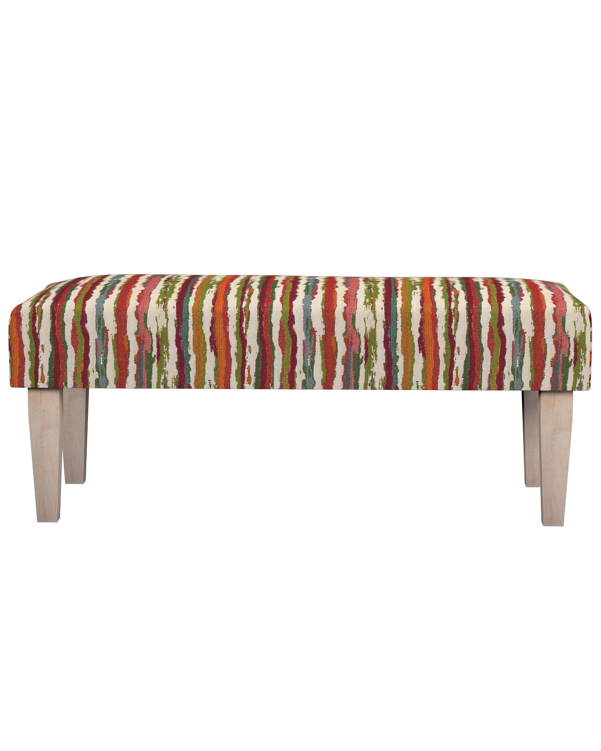 Dlouhá lavička 100x40cm barva vícebarevná látka pletený vzor, vzorované (hover)