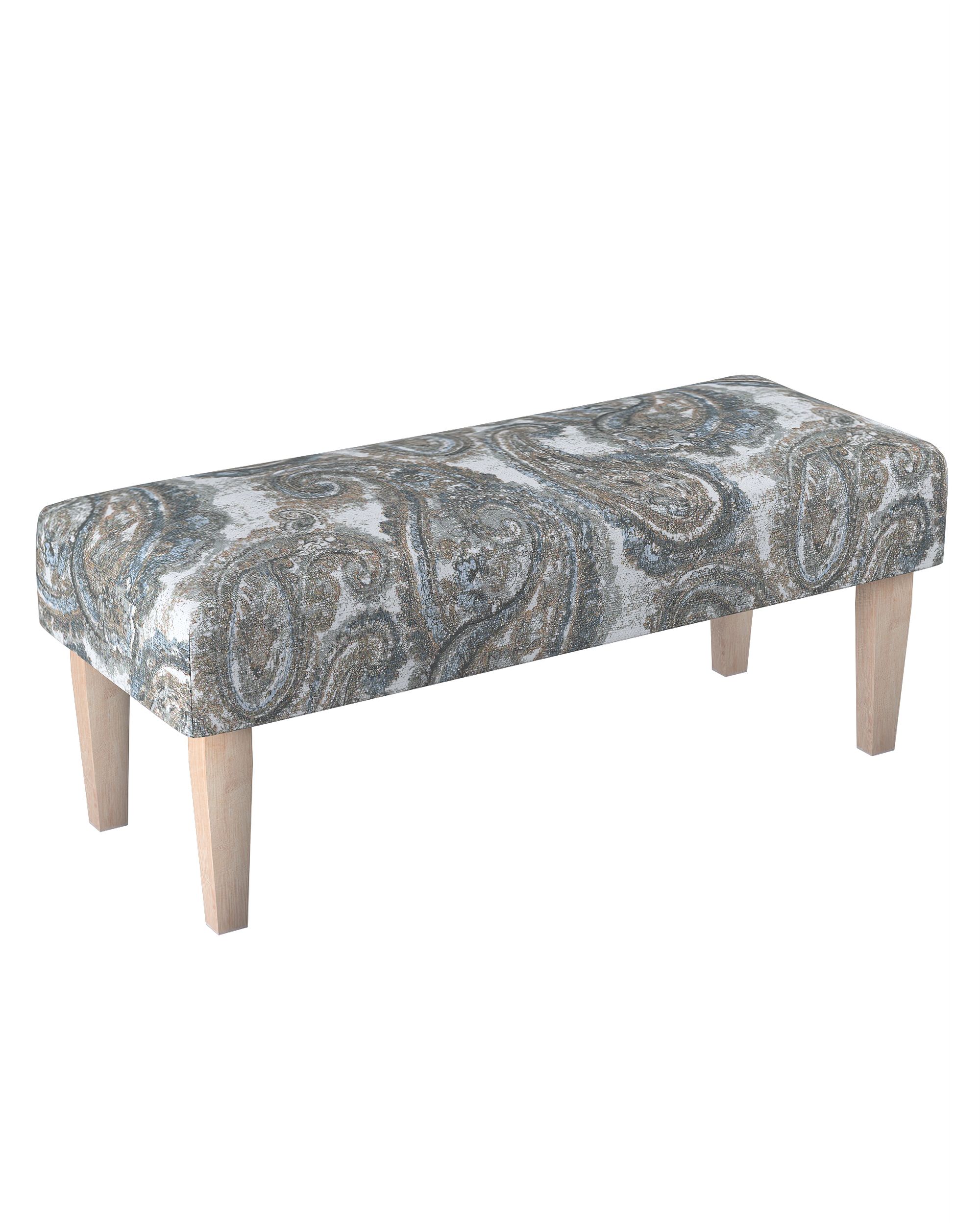 Dlouhá lavička 100x40cm barva vícebarevná látka pletený vzor, vzorované