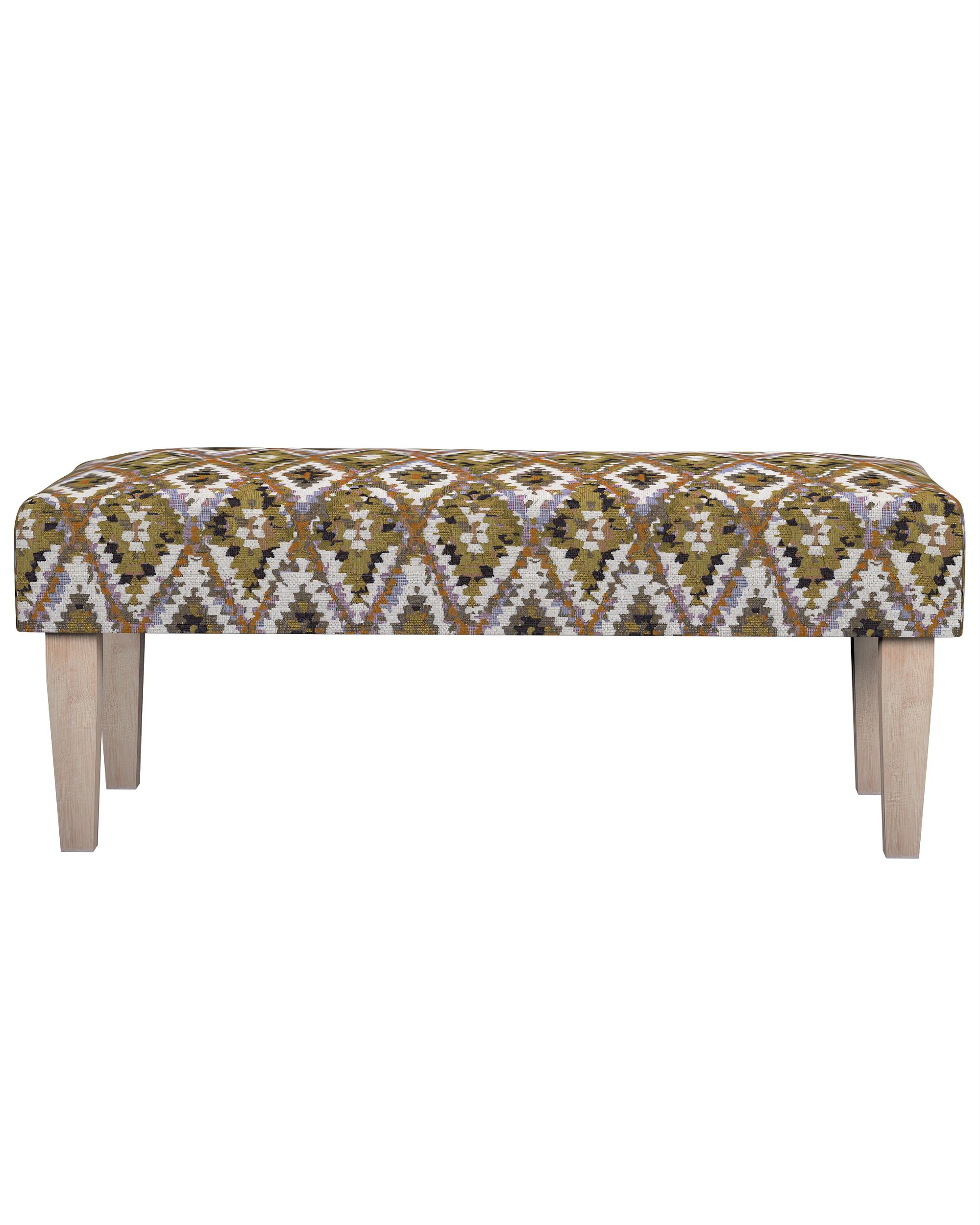 Dlouhá lavička 100x40cm barva vícebarevná látka pletený vzor, vzorované (hover)