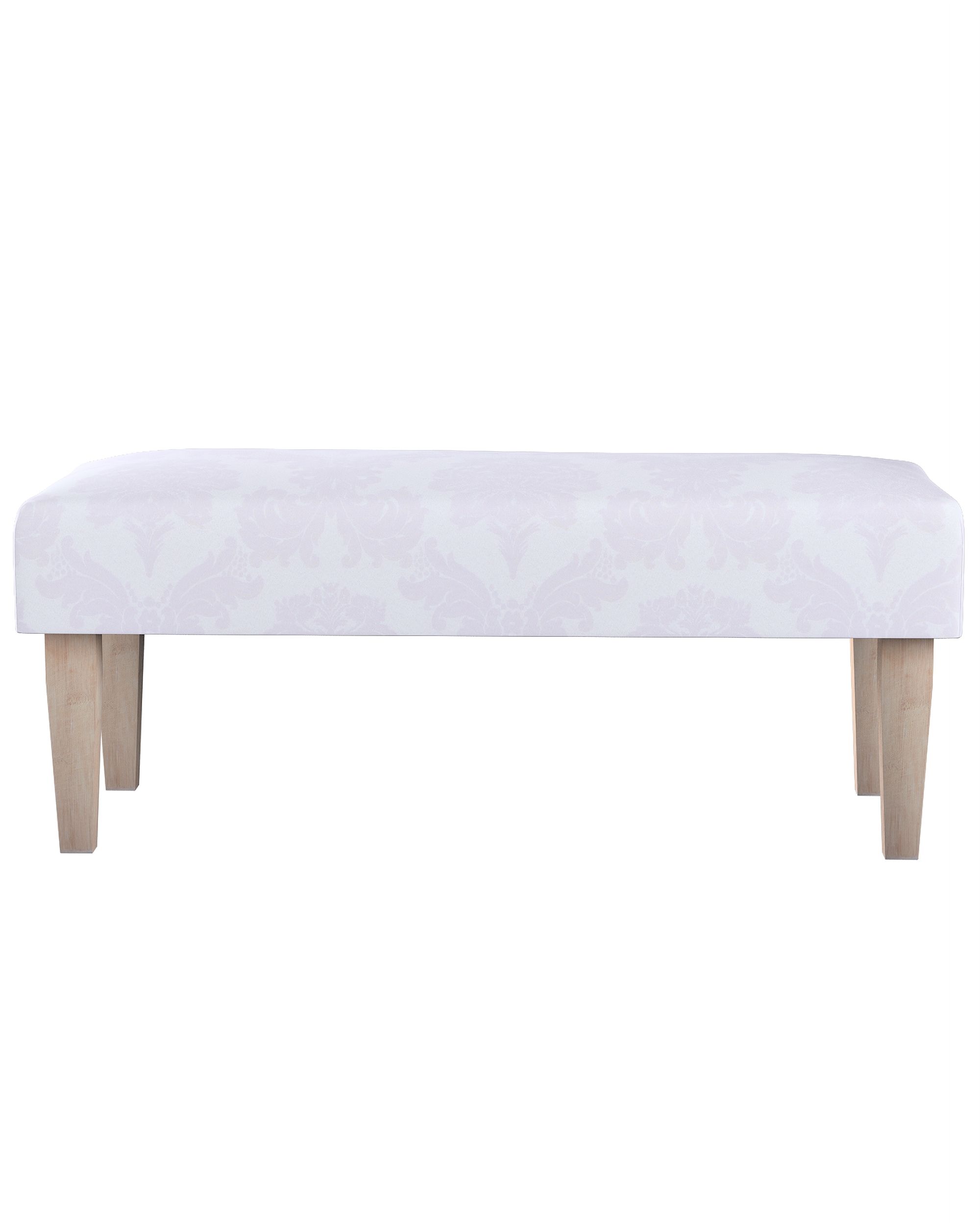 Dlouhá lavička 100x40cm barva bílá látka lesklé, pletený vzor, vzorované (hover)