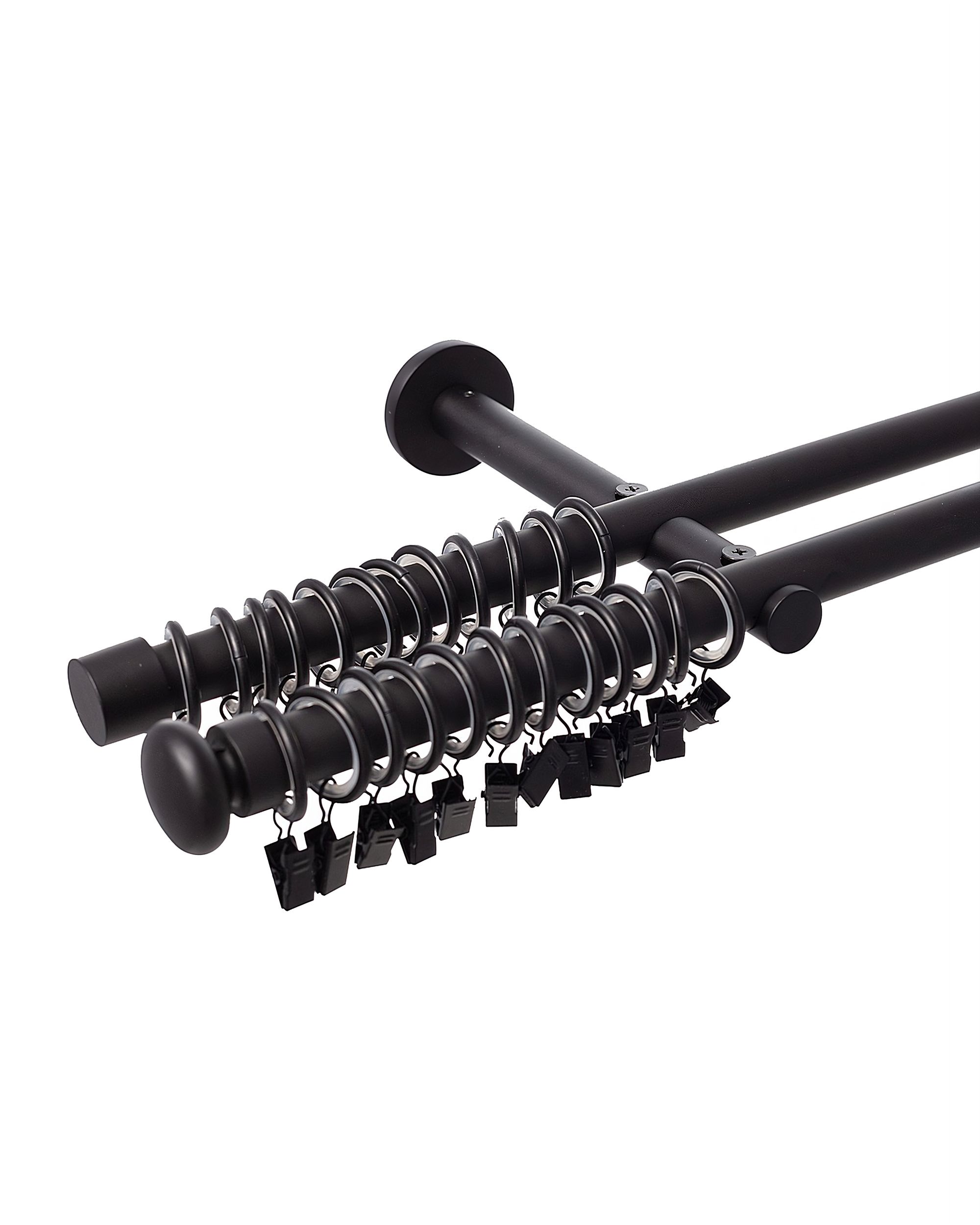 Dvojitá garnýž Modern black matt 200 cm