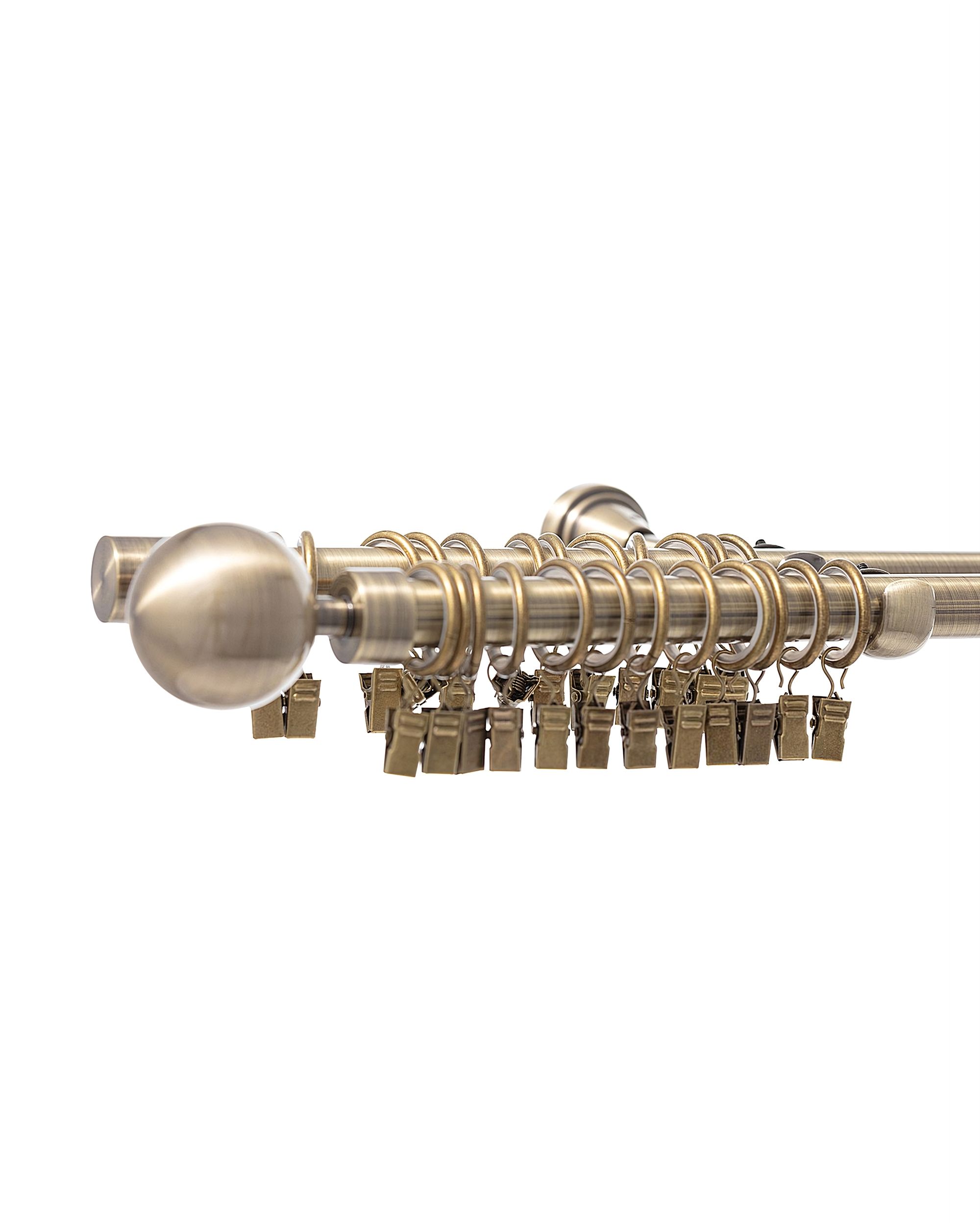 Dvojitá garnýž Elegant antique brass 200 cm (hover)