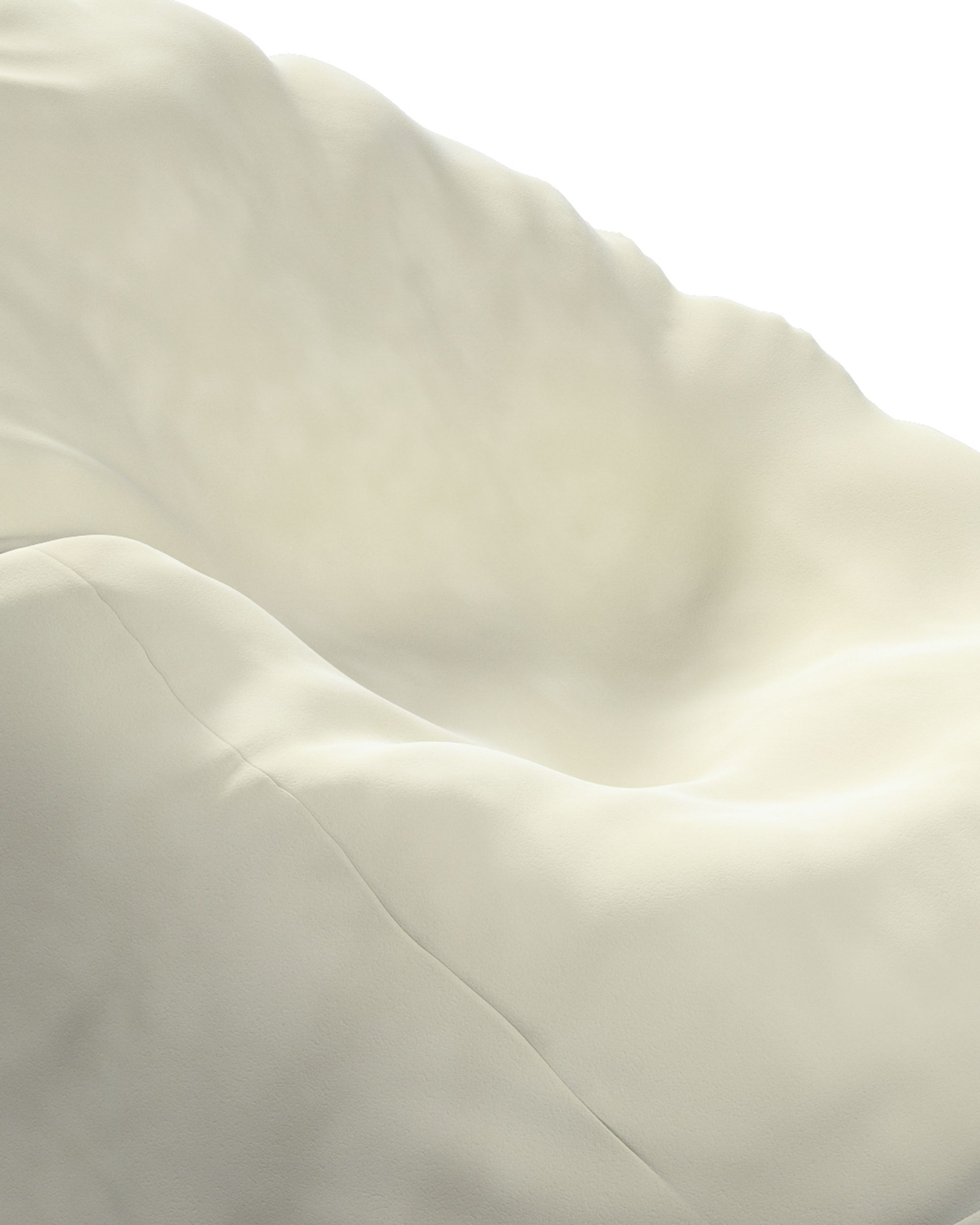 Sedací vak barva krémová látka lesklé, sametová (hover)