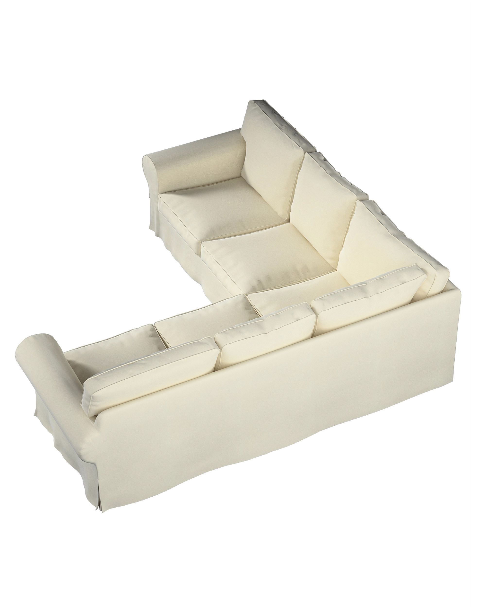Potah na pohovku IKEA  Ektorp rohová barva krémová látka lesklé, sametová (hover)