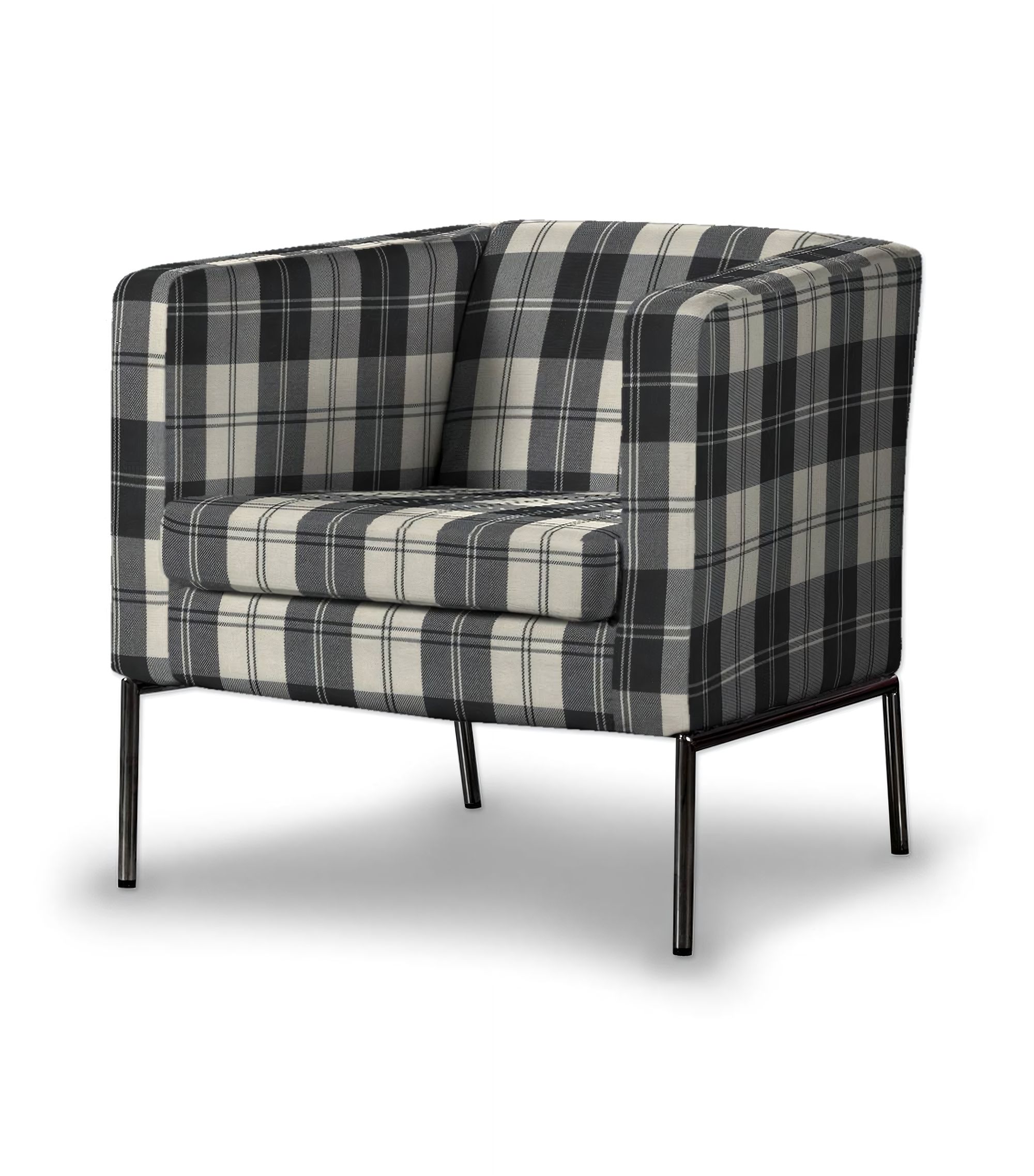 Potah na křeslo IKEA Klappsta barva černá látka pletený vzor, vzorované