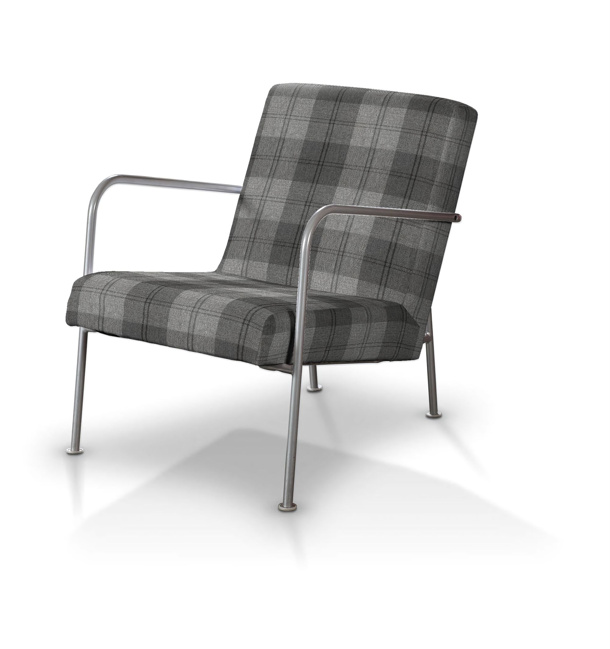 Potah na křeslo Ikea PS barva šedá látka pletený vzor, vzorované