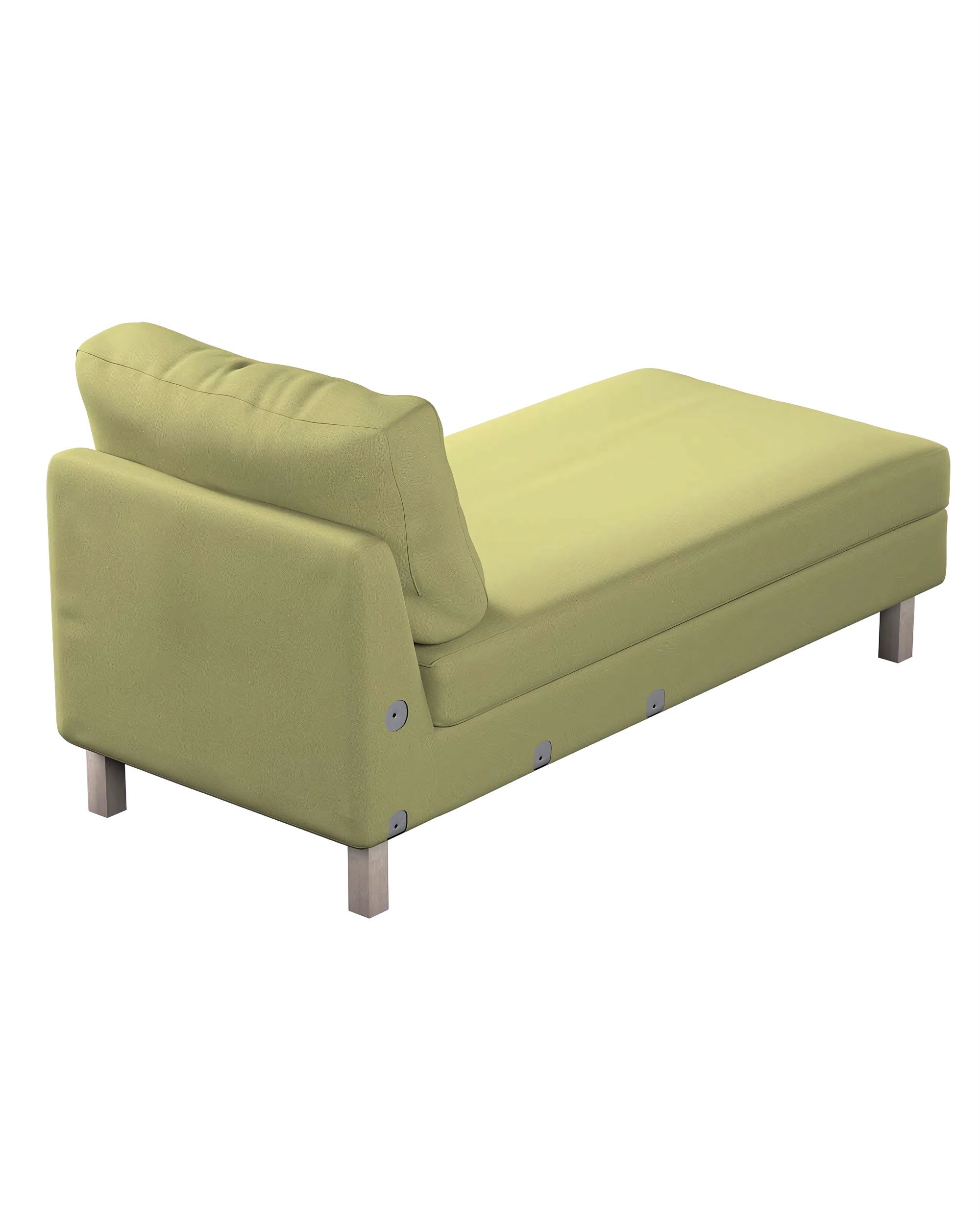 Potah na přídavný šezlong IKEA Karlstad, krátký barva zelená látka lesklé, sametová (hover)