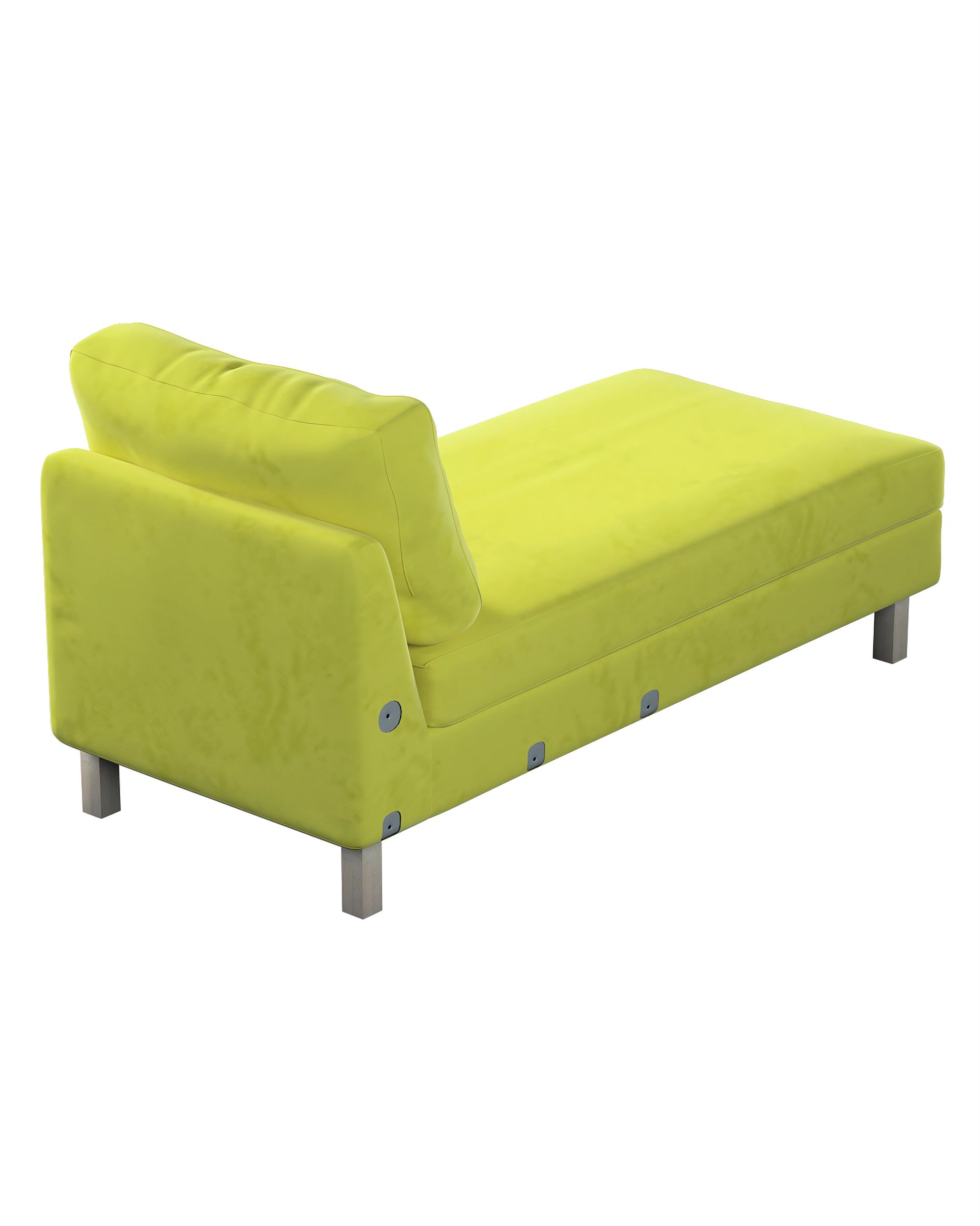Potah na přídavný šezlong IKEA Karlstad, krátký barva zelená látka lesklé, sametová (hover)