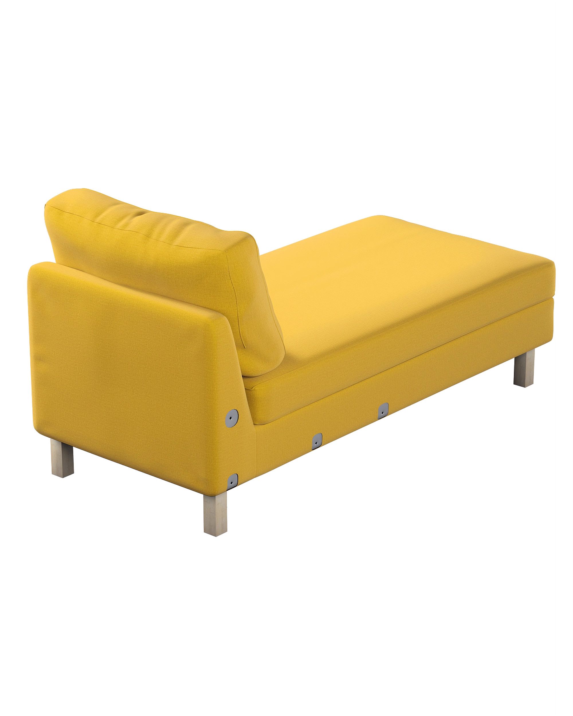 Potah na přídavný šezlong IKEA Karlstad, krátký barva žlutá látka sametová (hover)