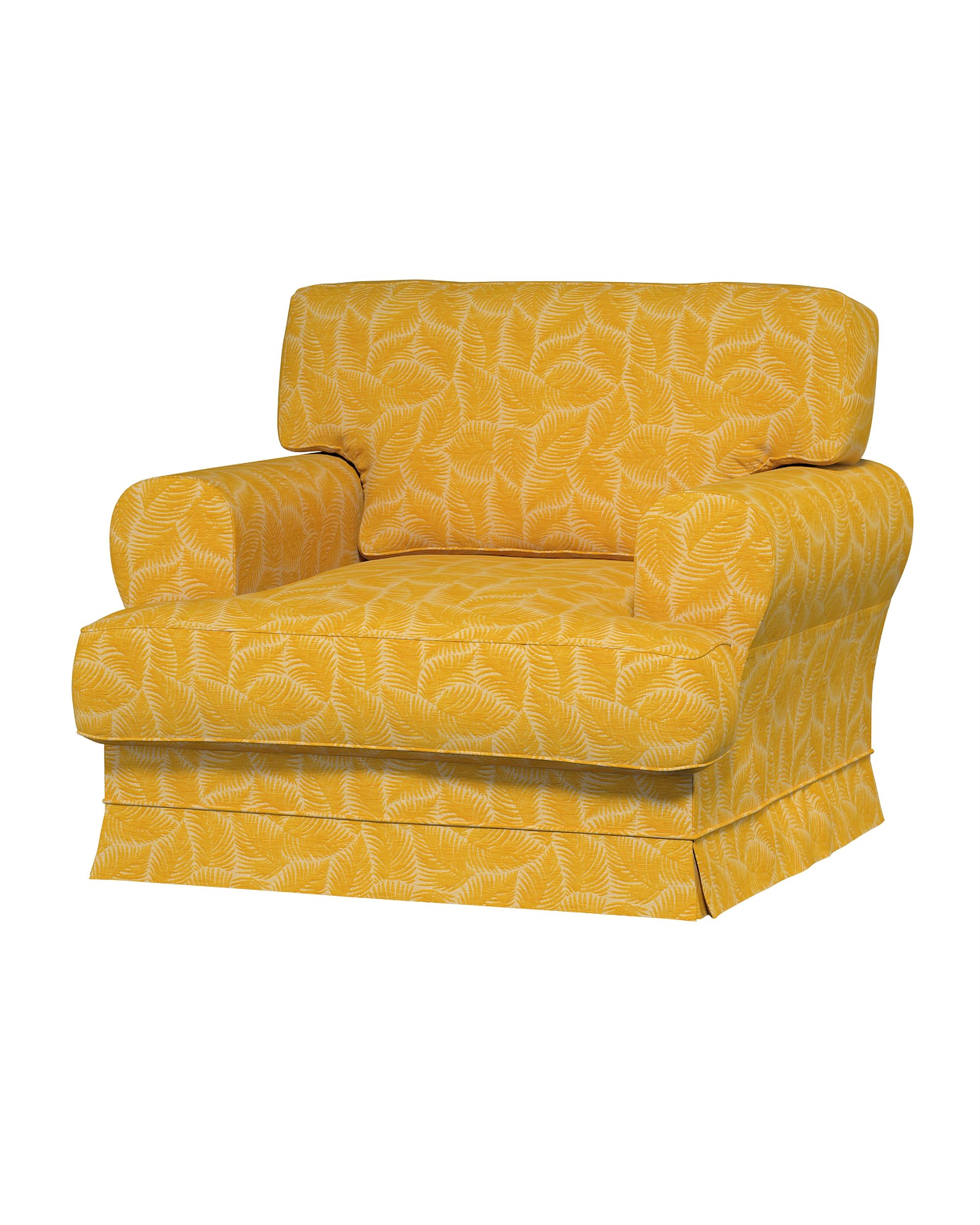 Potah na křeslo IKEA Ekeskog barva žlutá látka pletený vzor, vzorované