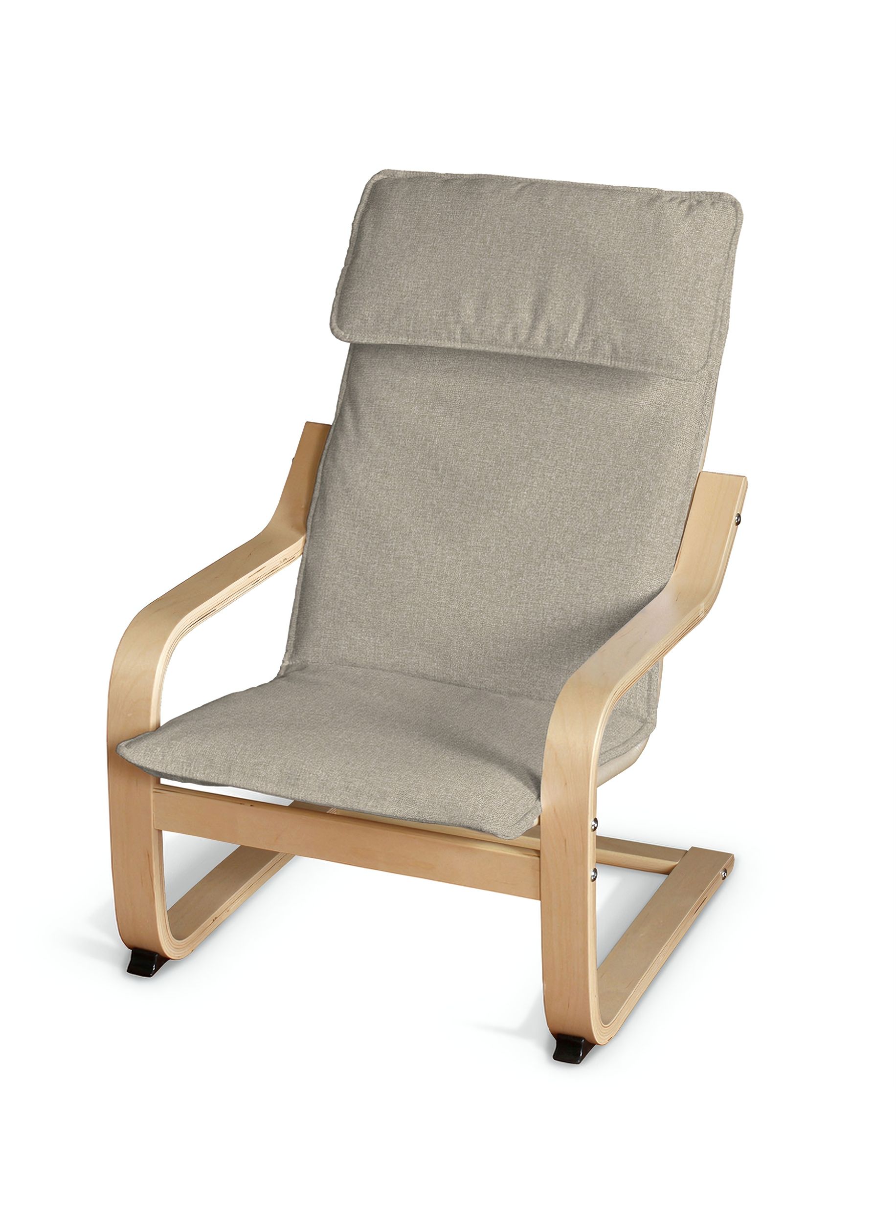 Sedák na dětské křeslo IKEA Poäng barva béžová látka pletený vzor