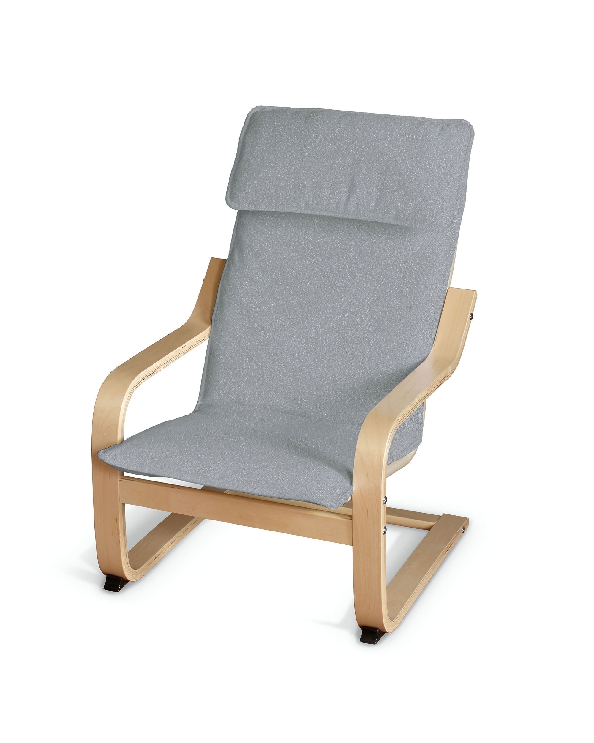 Sedák na dětské křeslo IKEA Poäng barva šedá látka pletený vzor