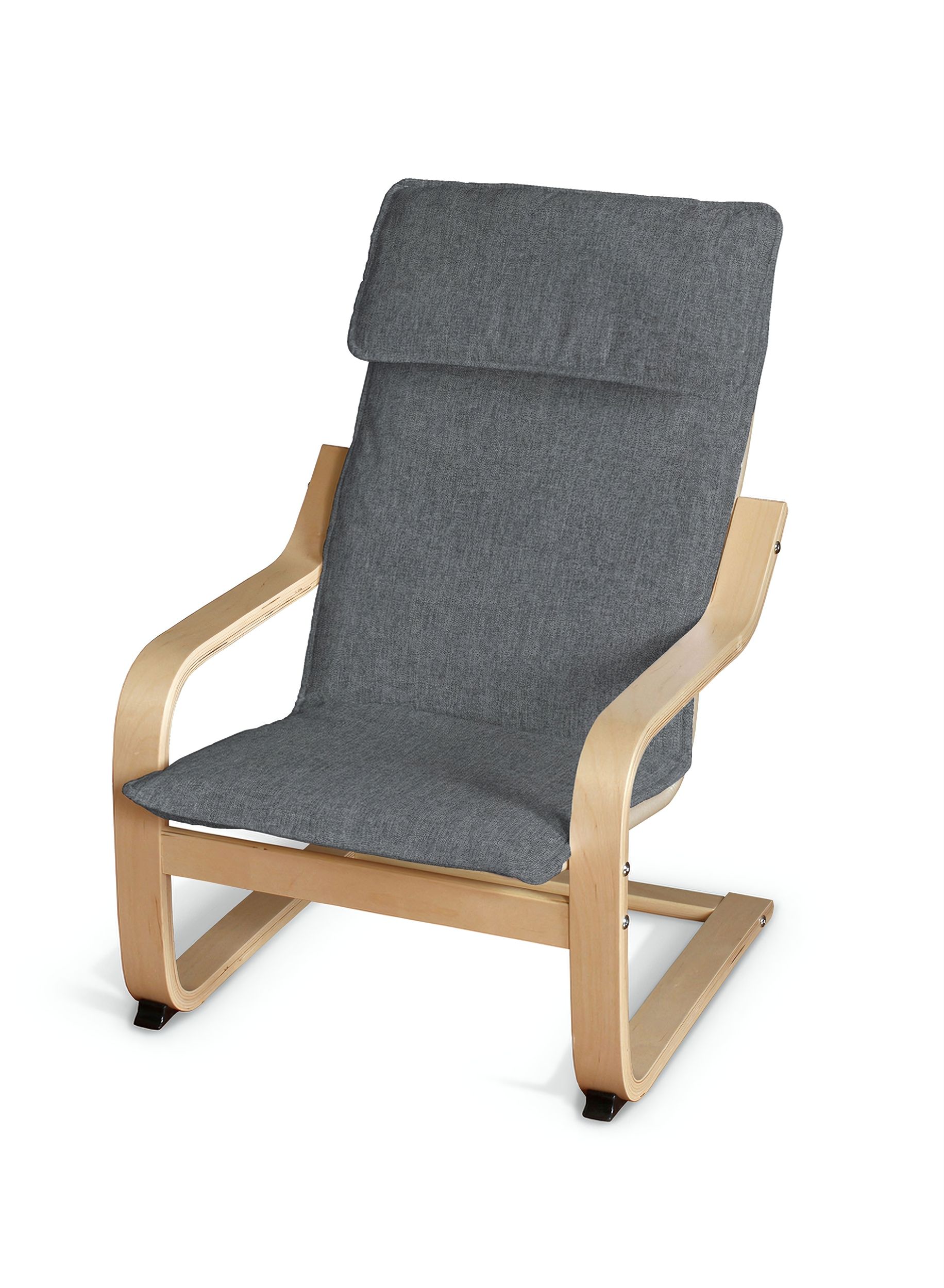 Sedák na dětské křeslo IKEA Poäng barva šedá látka pletený vzor